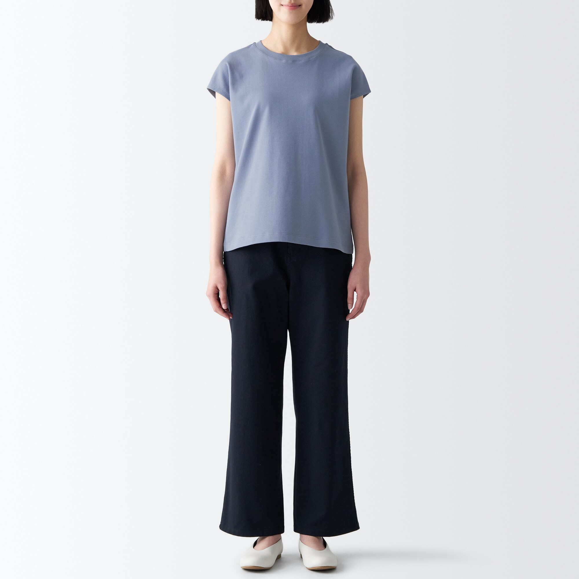 スムース編みフレンチスリーブＴシャツ