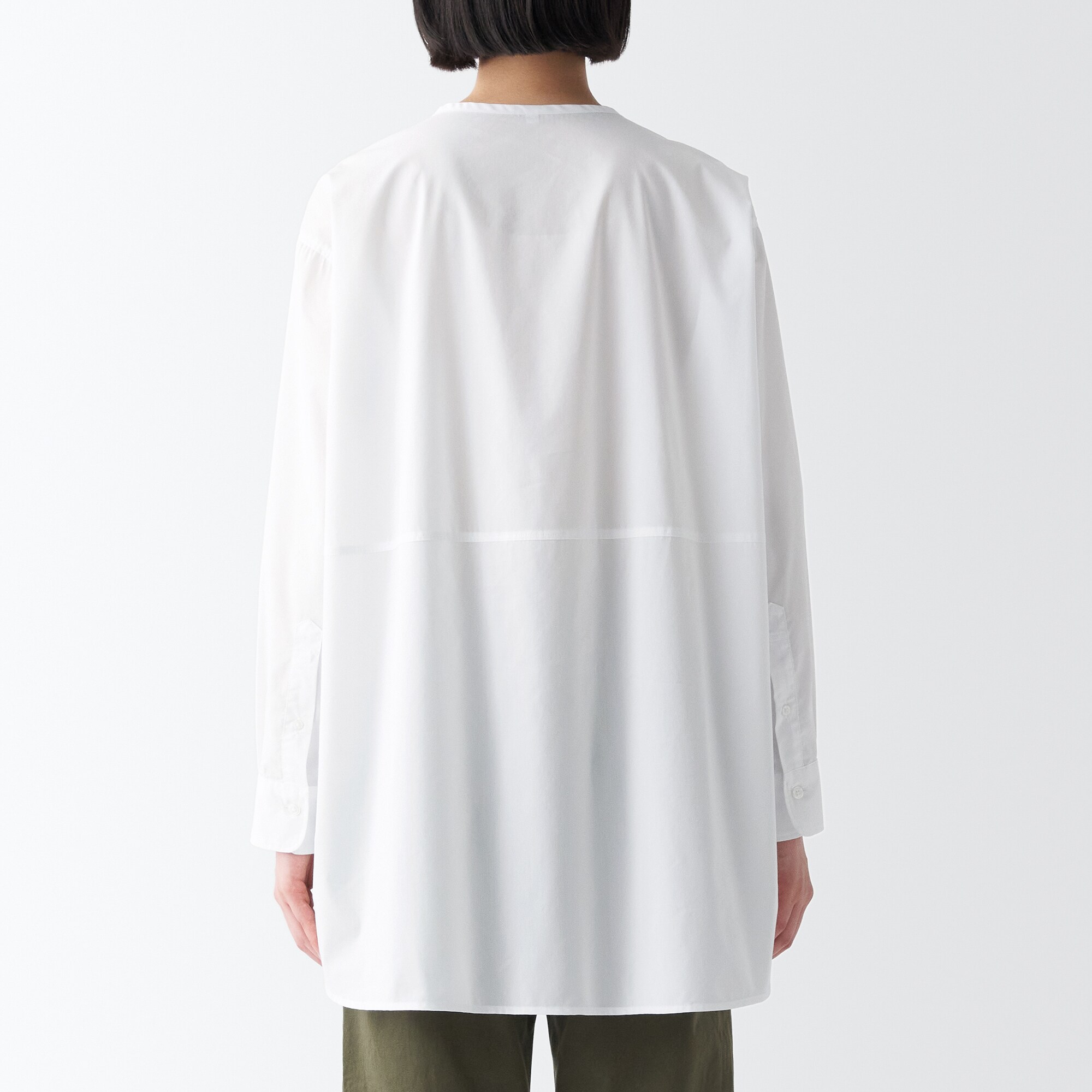 乾きやすいブロード長袖チュニック