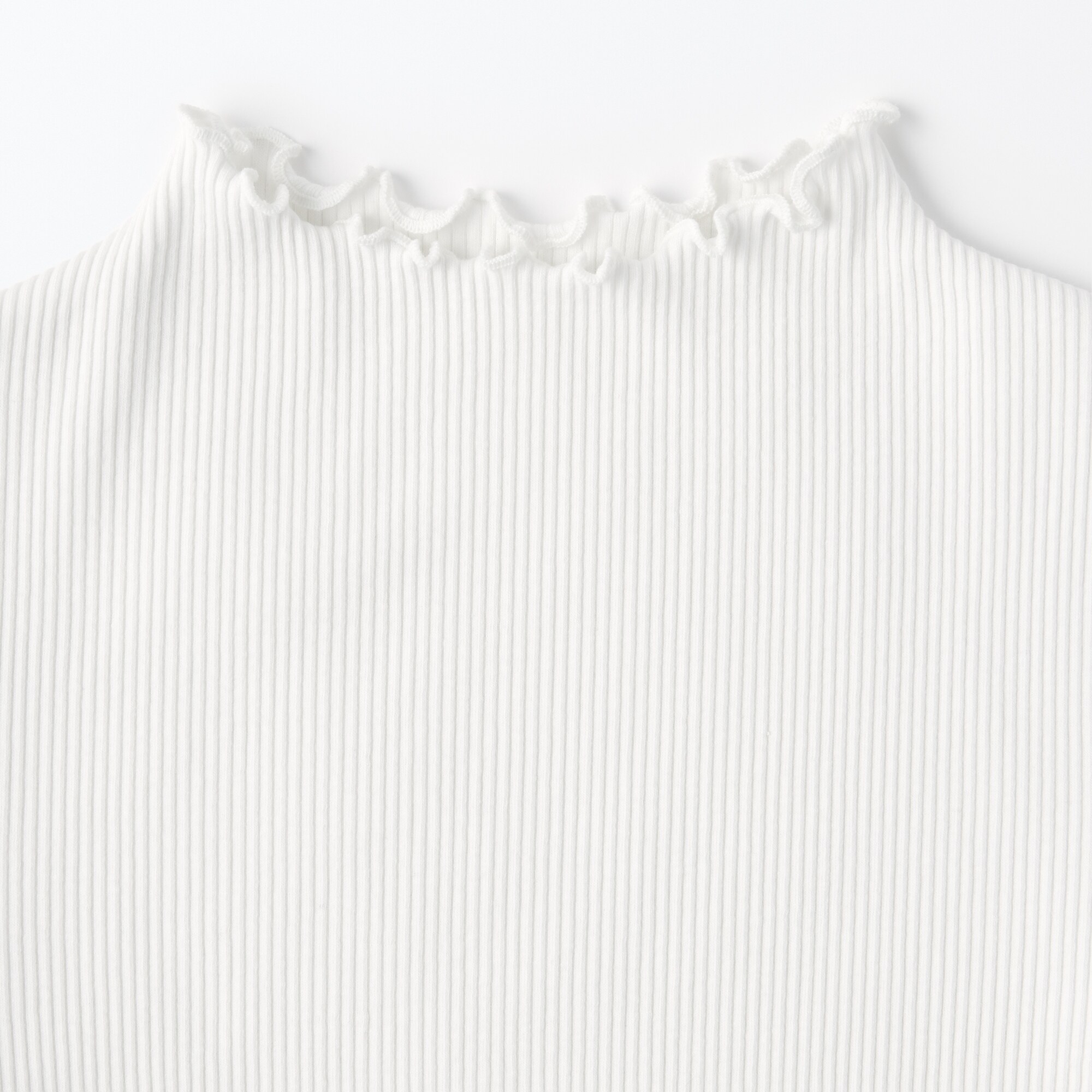 キッズ　ストレッチリブ編みモックネック長袖Ｔシャツ