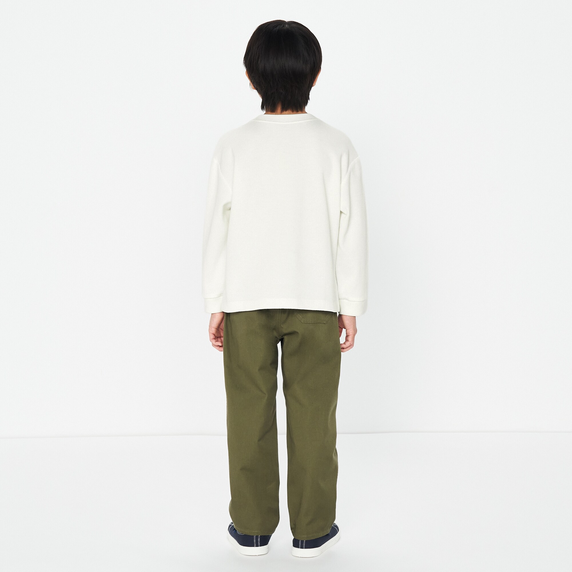 キッズ　二重編みクルーネック長袖Ｔシャツ