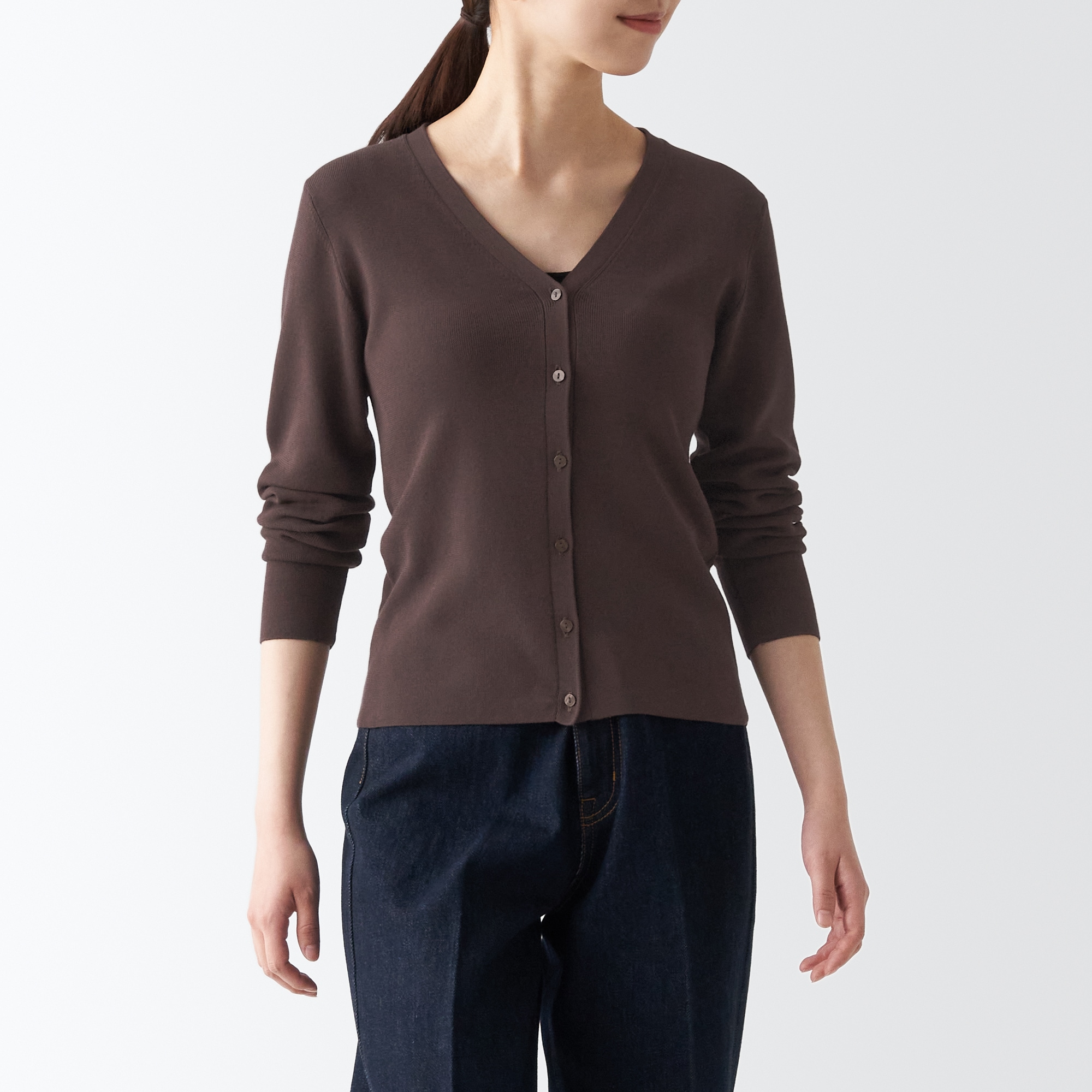 ＵＶカットリブ編みＶネックカーディガン