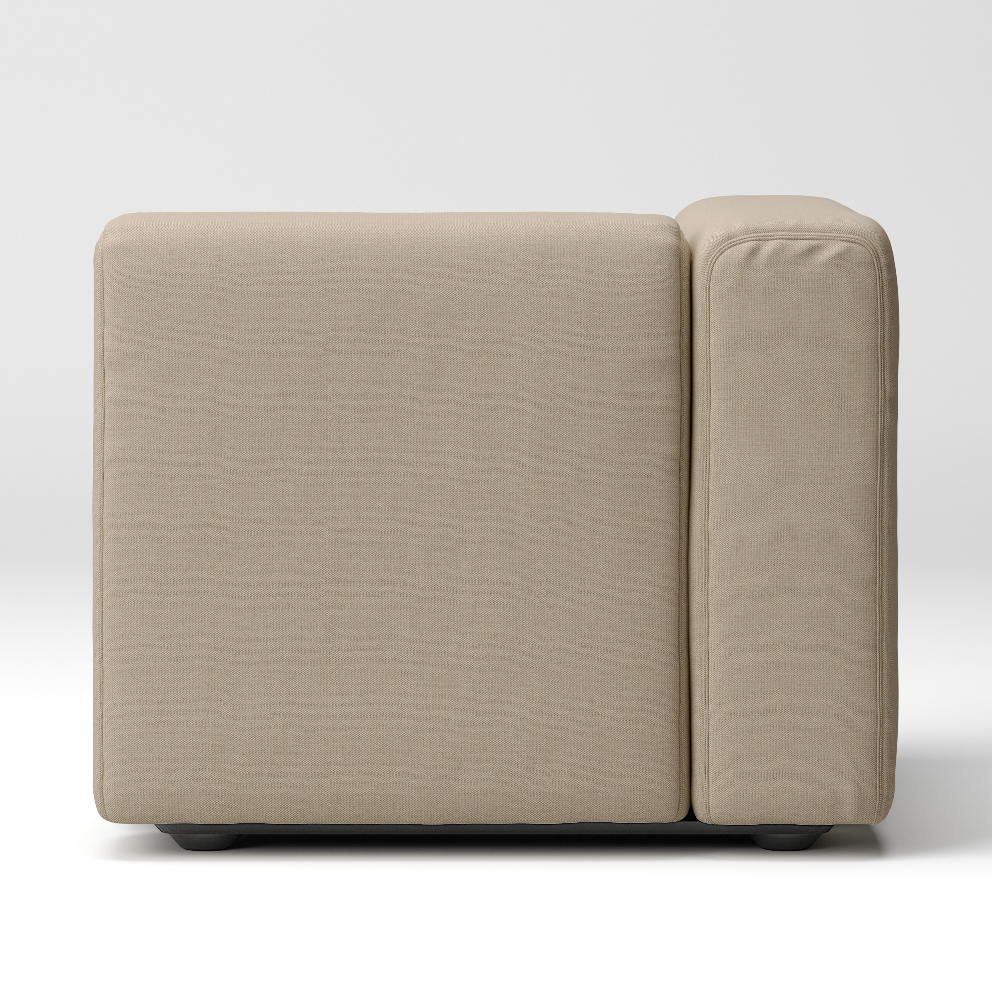 【カバー】綿麻バスケット織ユニットソファアーム付・小用カバー