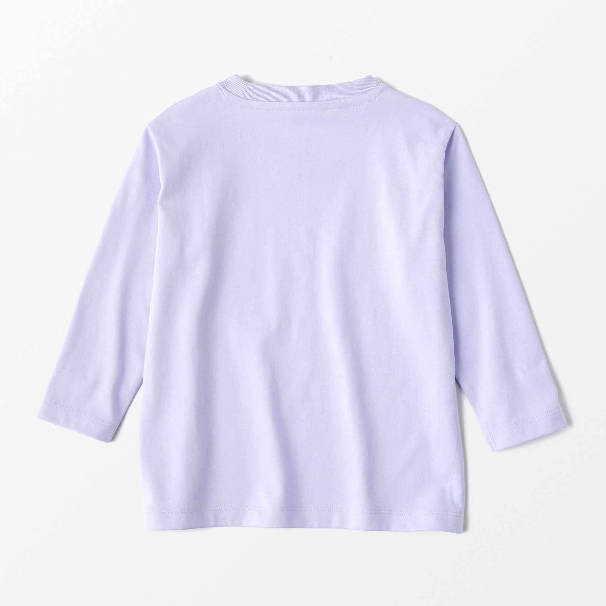 ベビー　あたまするっと　クルーネック長袖Ｔシャツ　無地