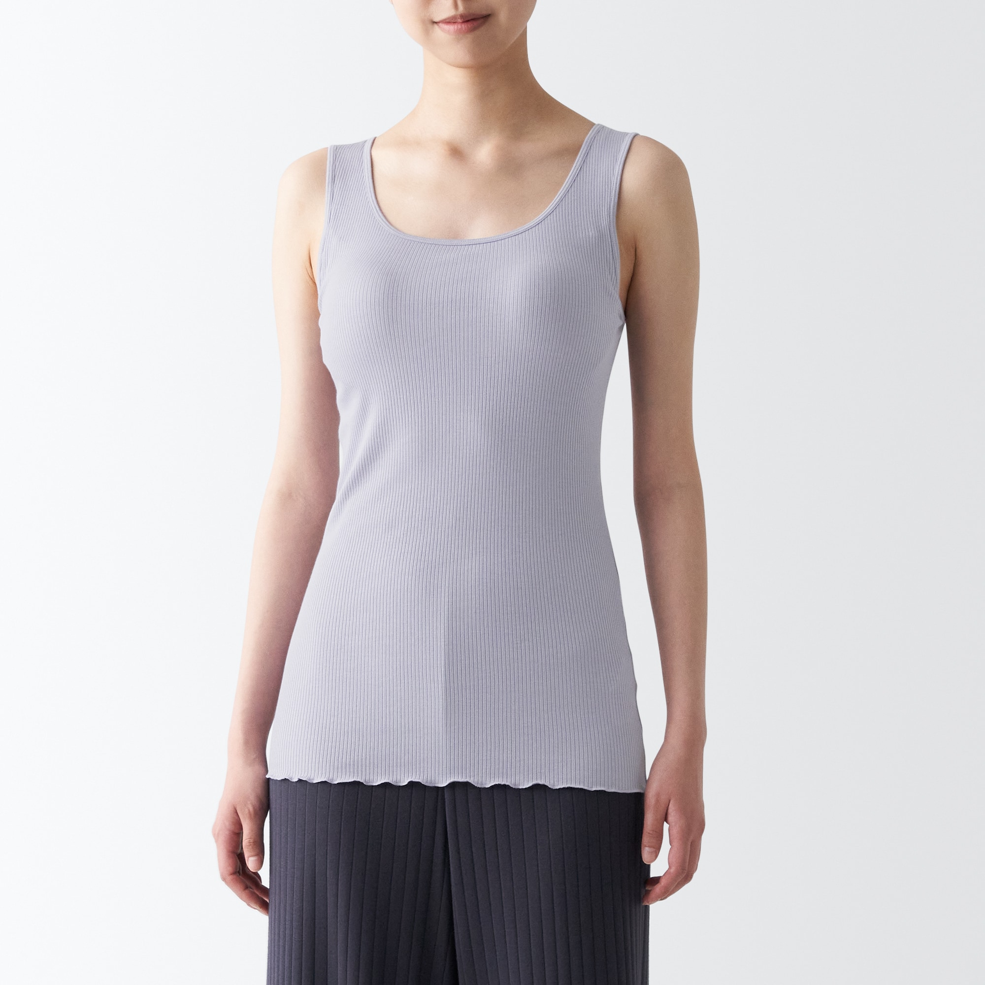 なめらかリブブラタンクトップ