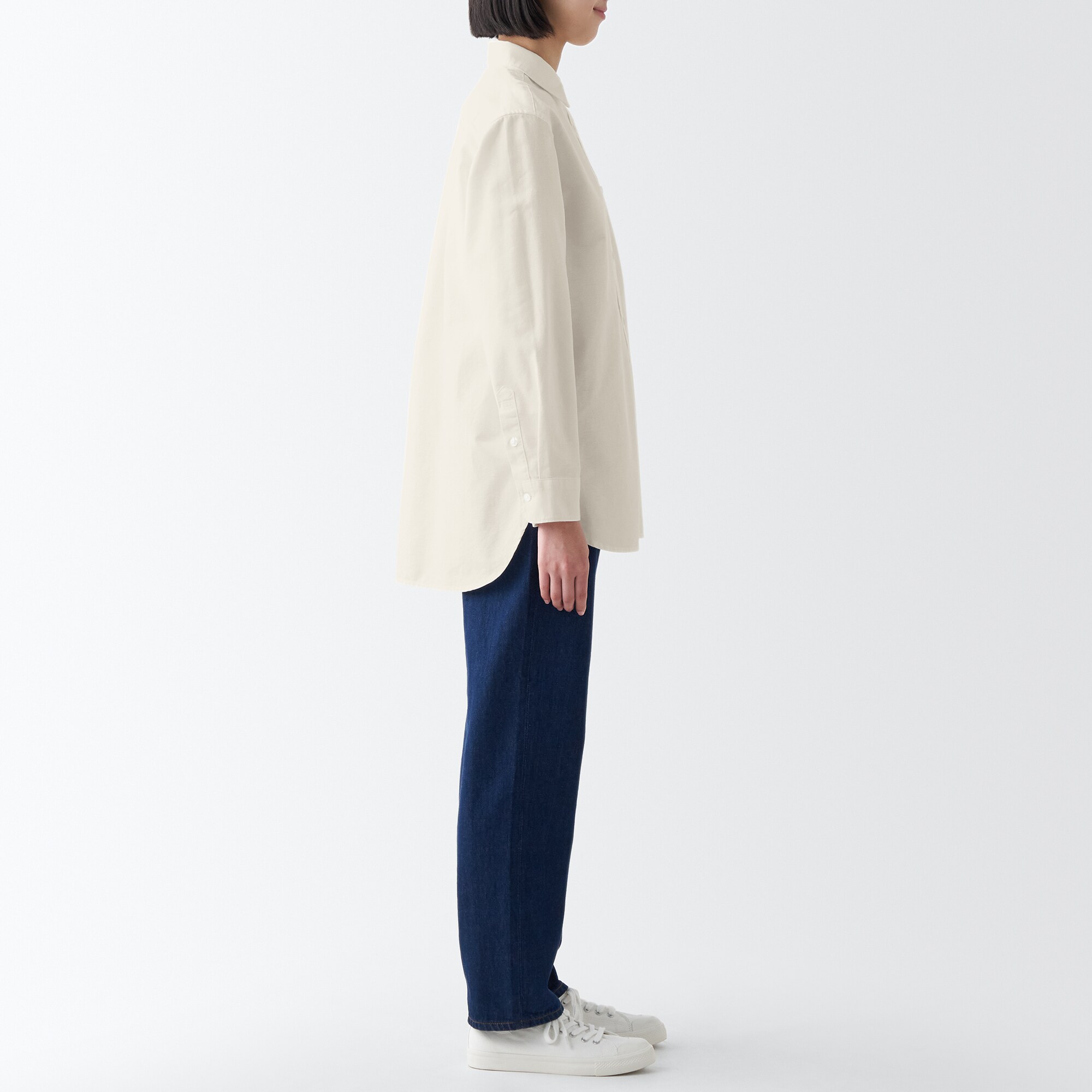 木の実から作ったカポック混オックス長袖シャツ【婦人】