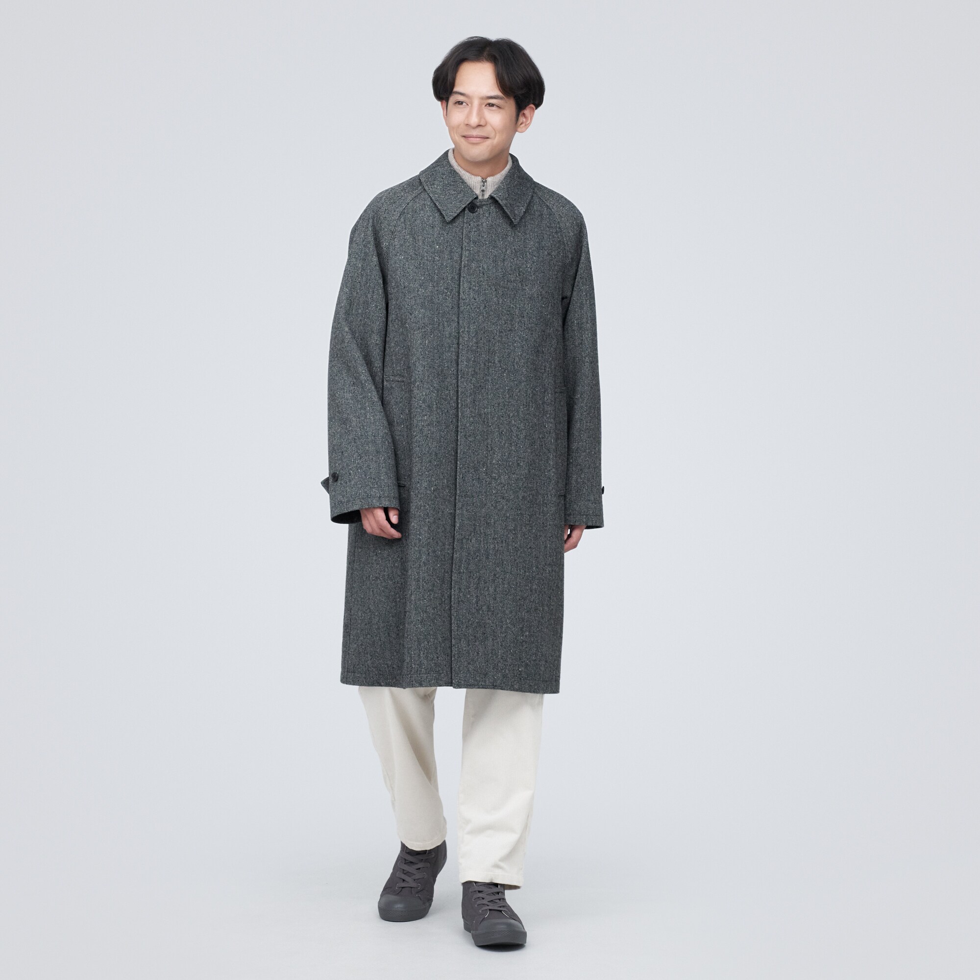 再生ウール混コート