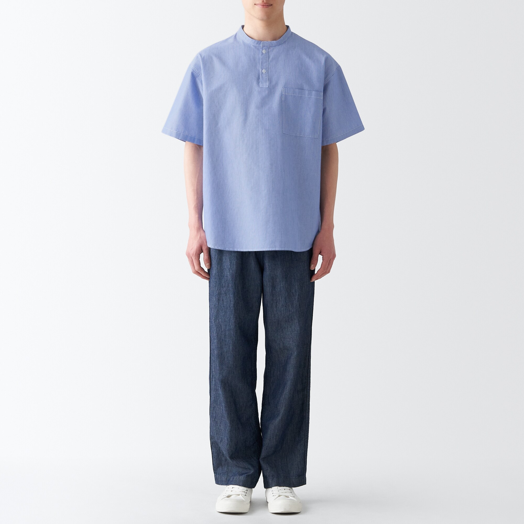 和紙混スタンドカラーシャツ（紳士）