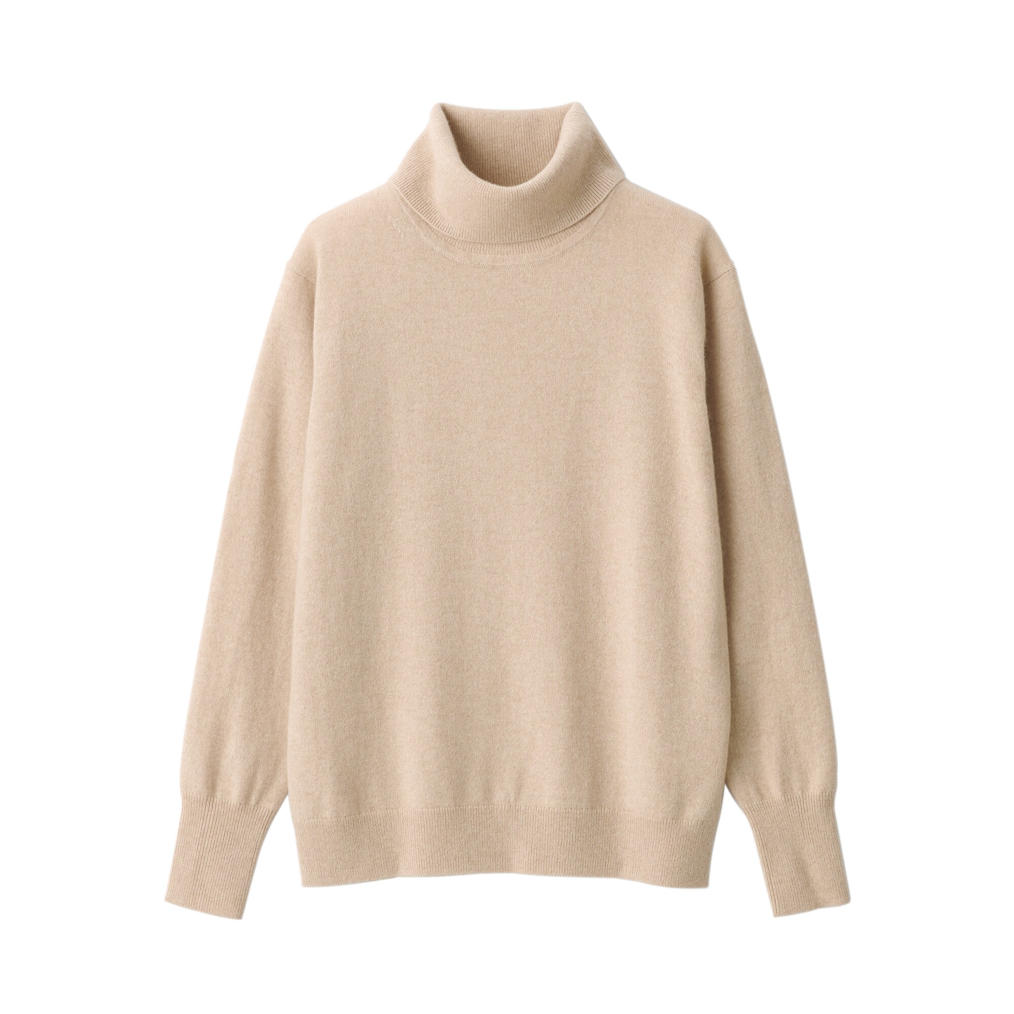 自然のまんまの色　カシミヤ　タートルネックセーター（数量限定）