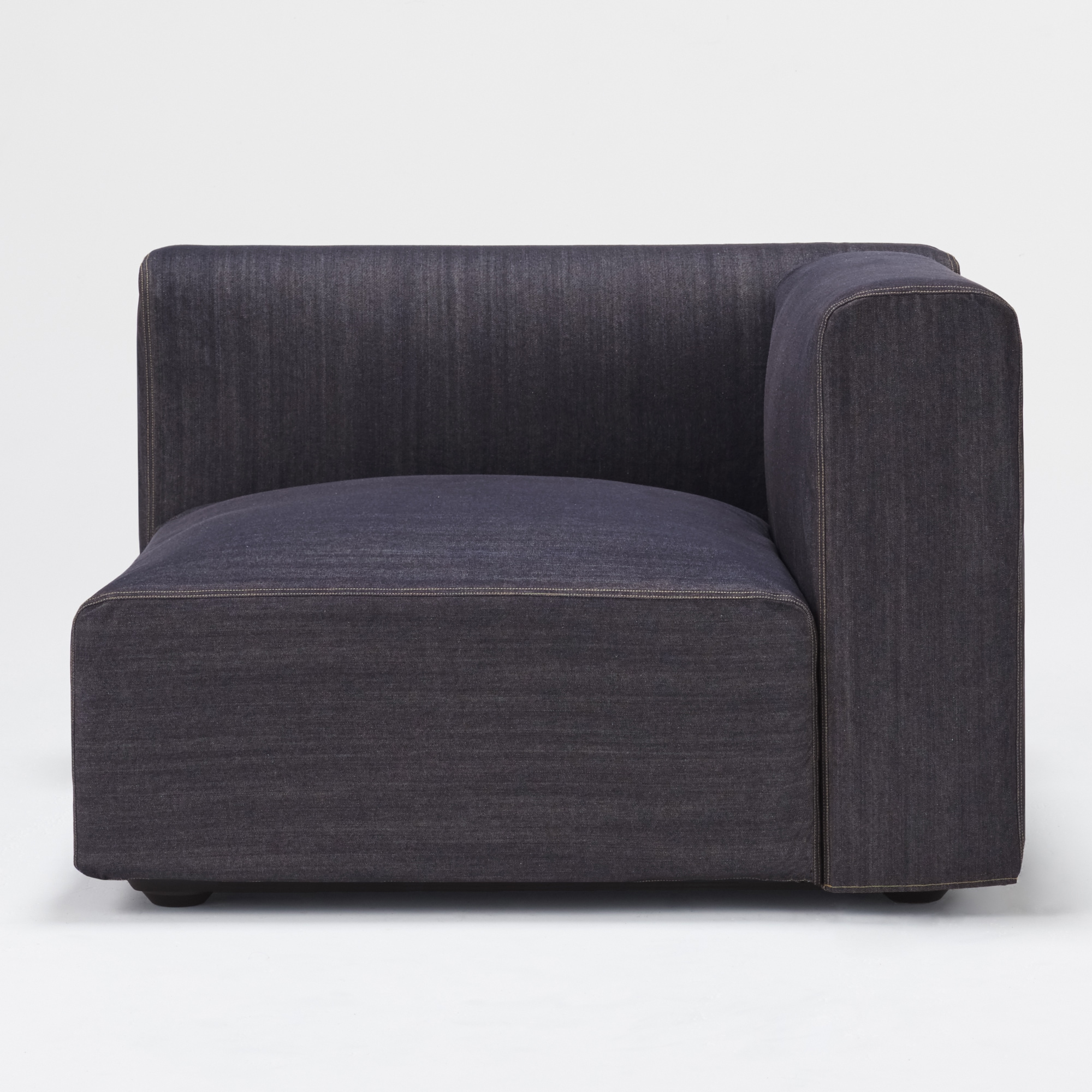 【カバー】綿デニムユニットソファアーム付・大・幅９８ｃｍ用カバー／ネイビー