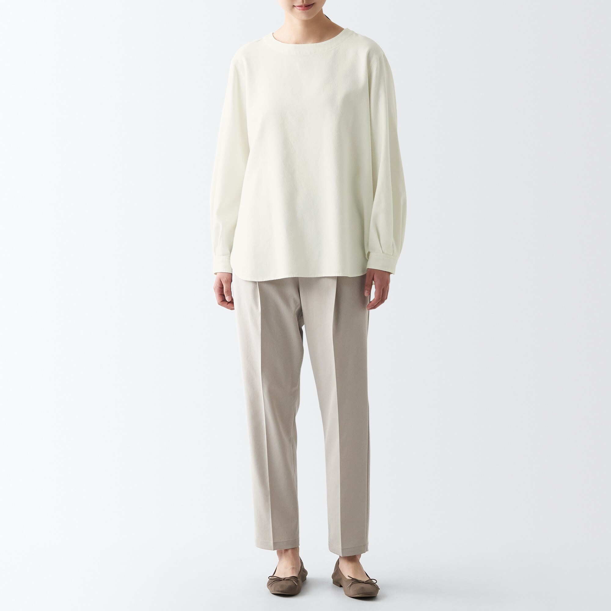 両面起毛フランネル長袖ブラウス