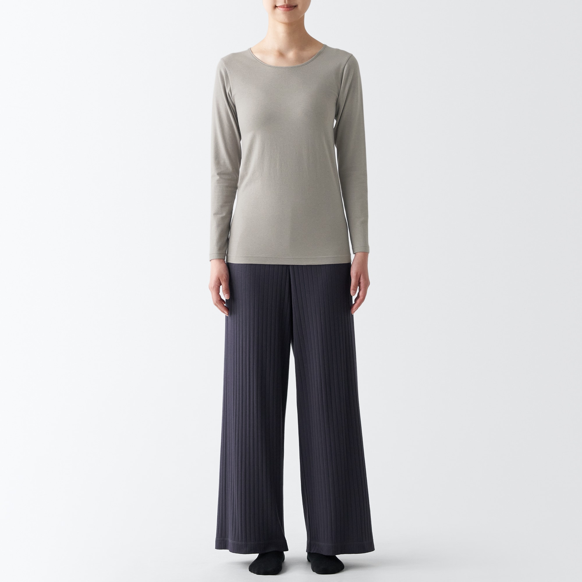 あったか綿　クルーネック長袖Ｔシャツ