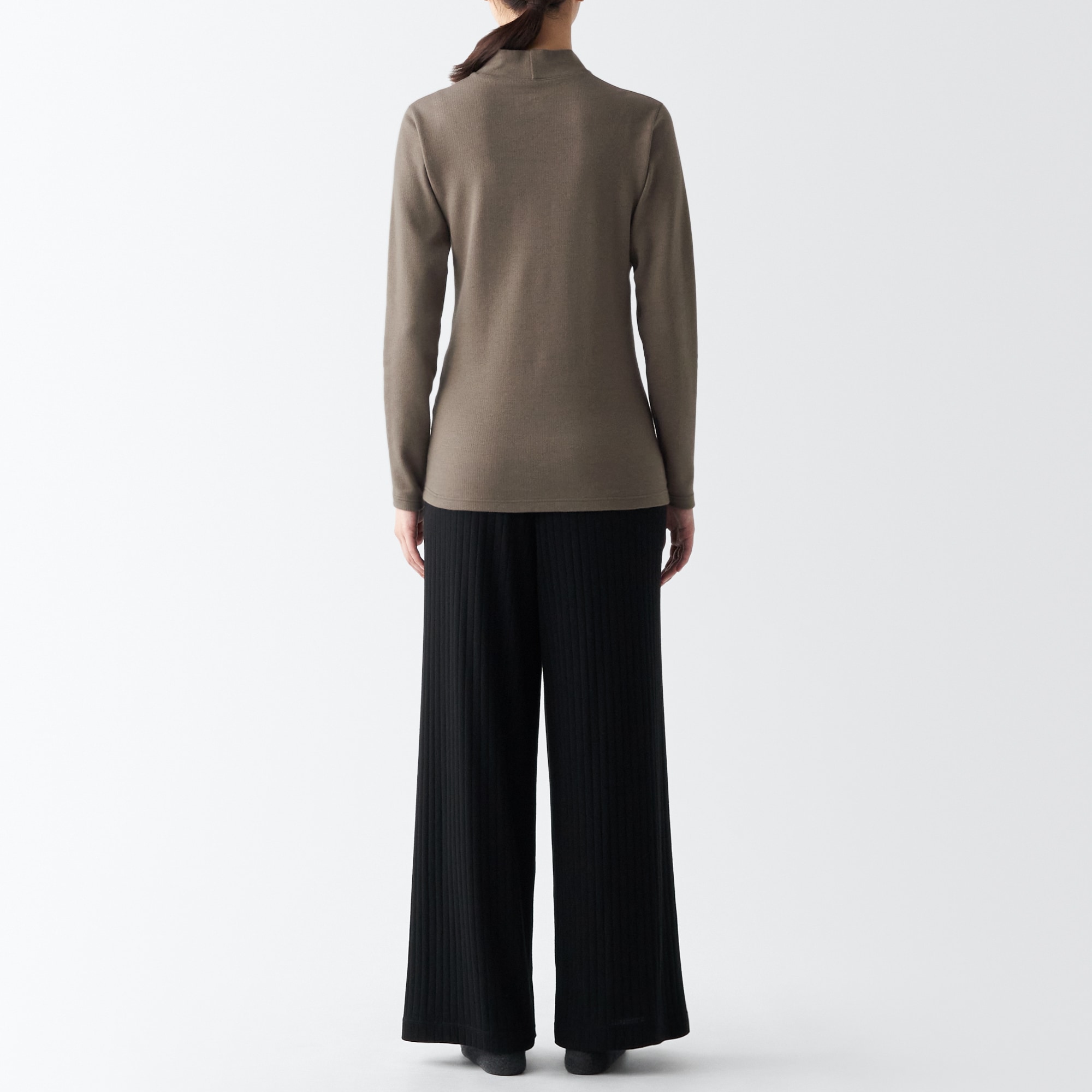 あったか綿　ウール　ハイネック長袖Ｔシャツ