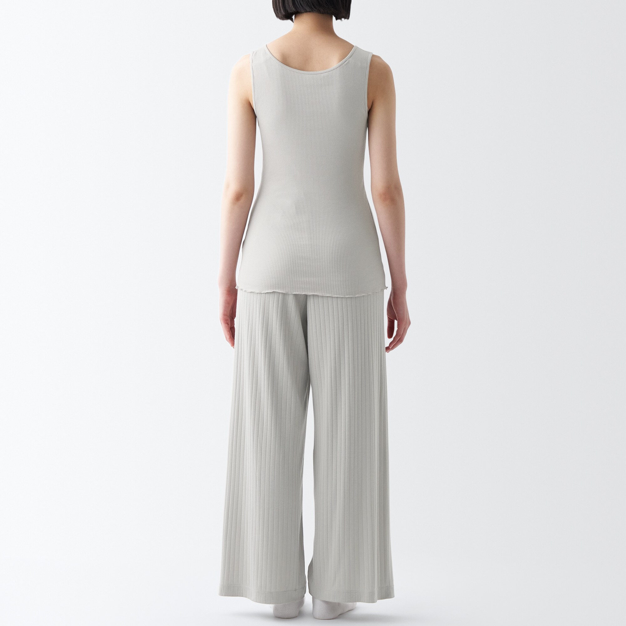 ワイドリブ　ロングパンツ