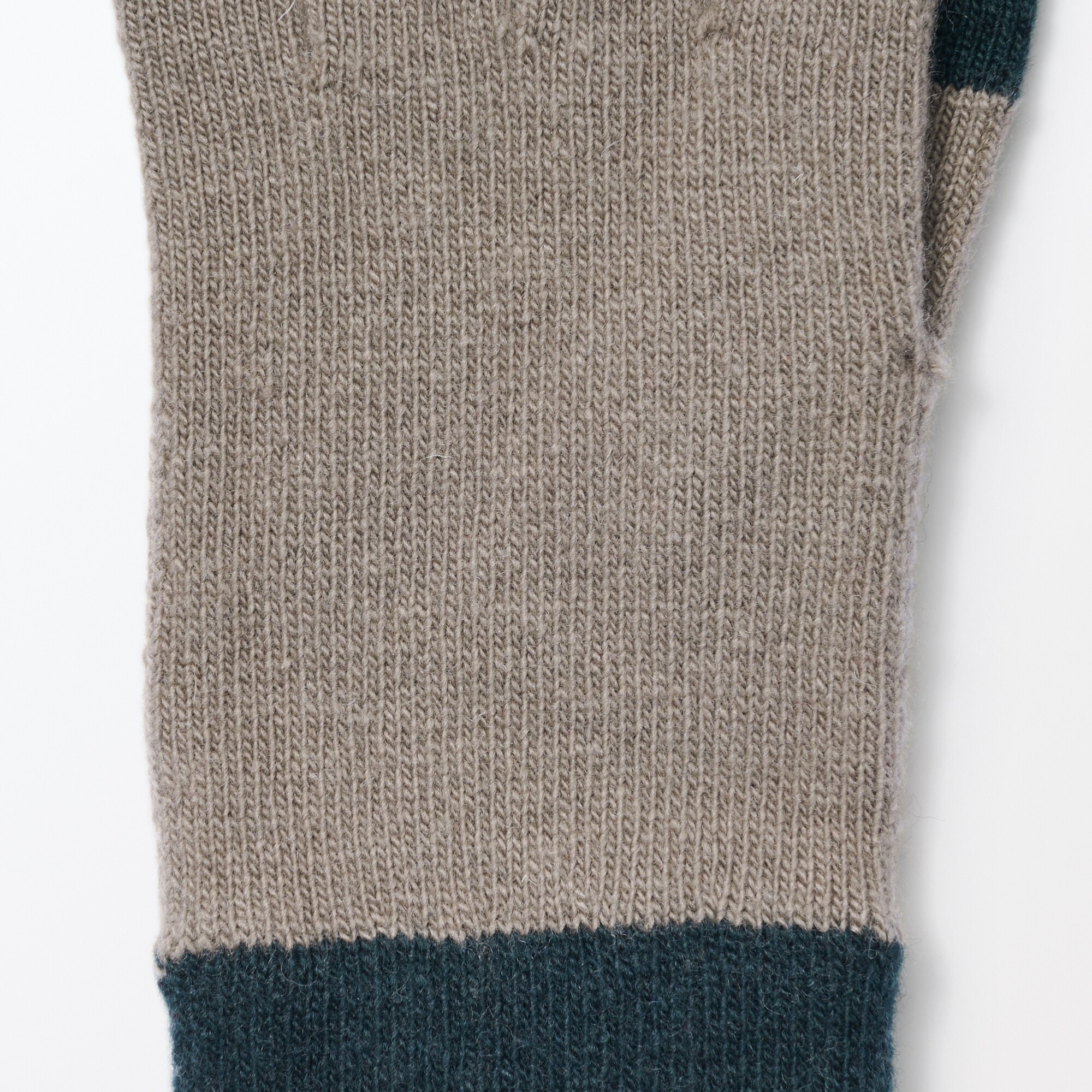 ウール混　裏起毛　　タッチパネル手袋　（配色）