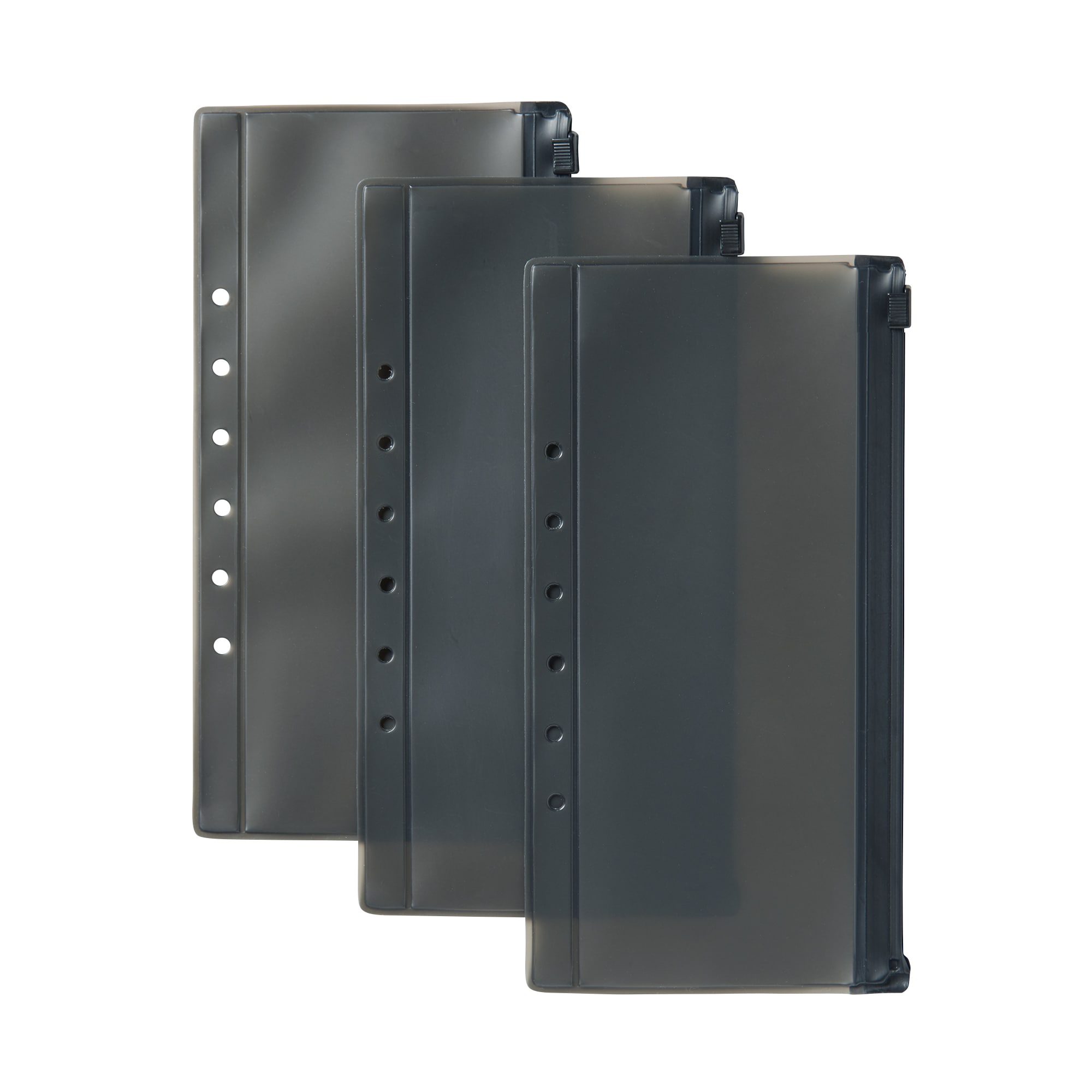 パスポートケース用リフィル　クリアポケット　黒／３枚入／約２０×１０ｃｍ