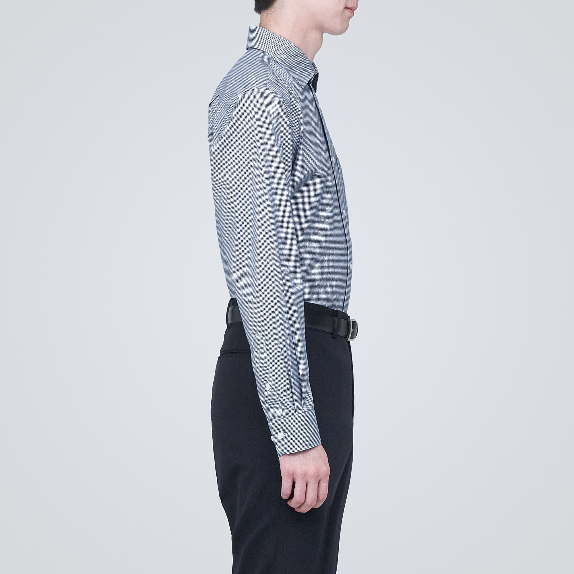 ノンアイロンビジネスセミワイドカラー長袖シャツ