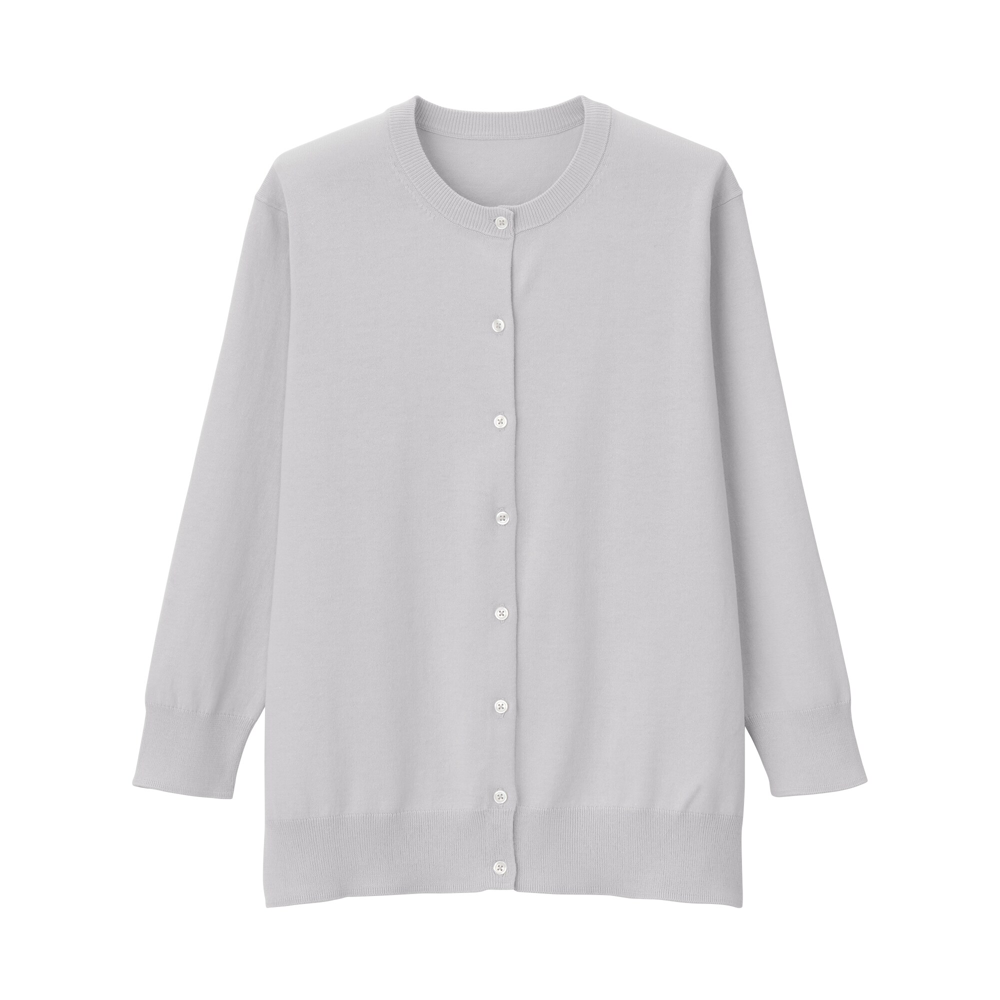 ＵＶカット強撚クルーネックカーディガン（七分袖）