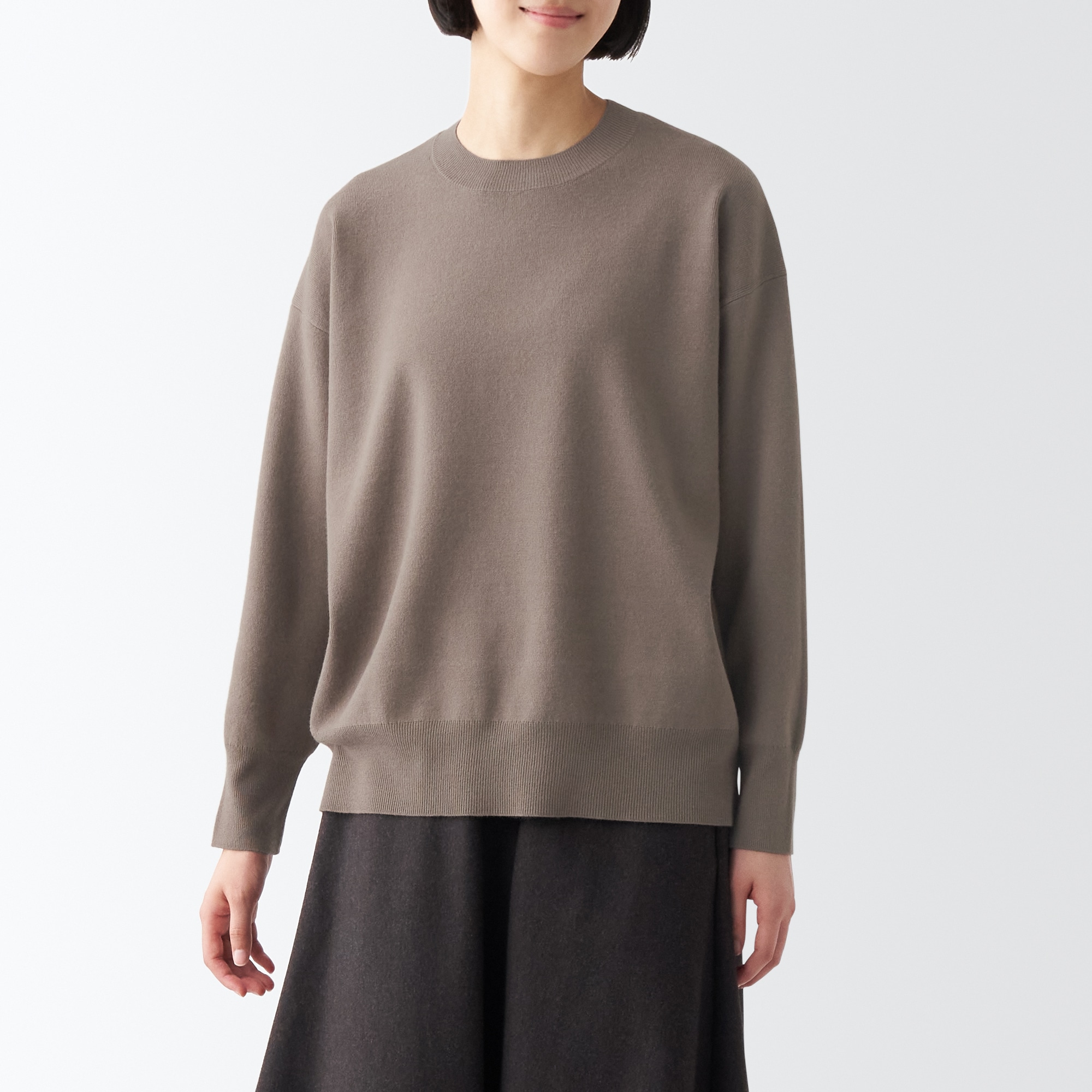 洗えるミラノリブ編みクルーネックセーター（婦人）