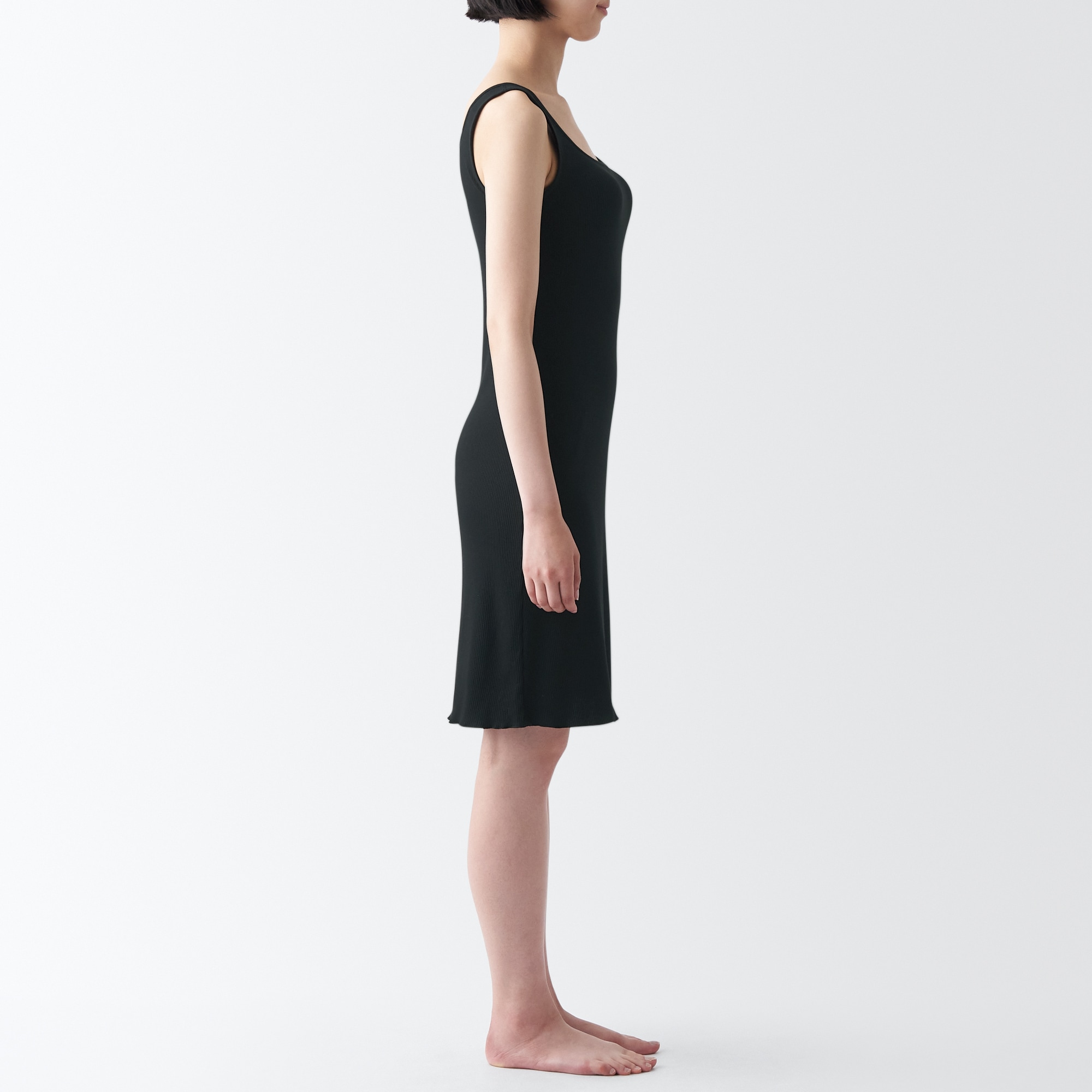 なめらかリブブラタンクトップワンピース