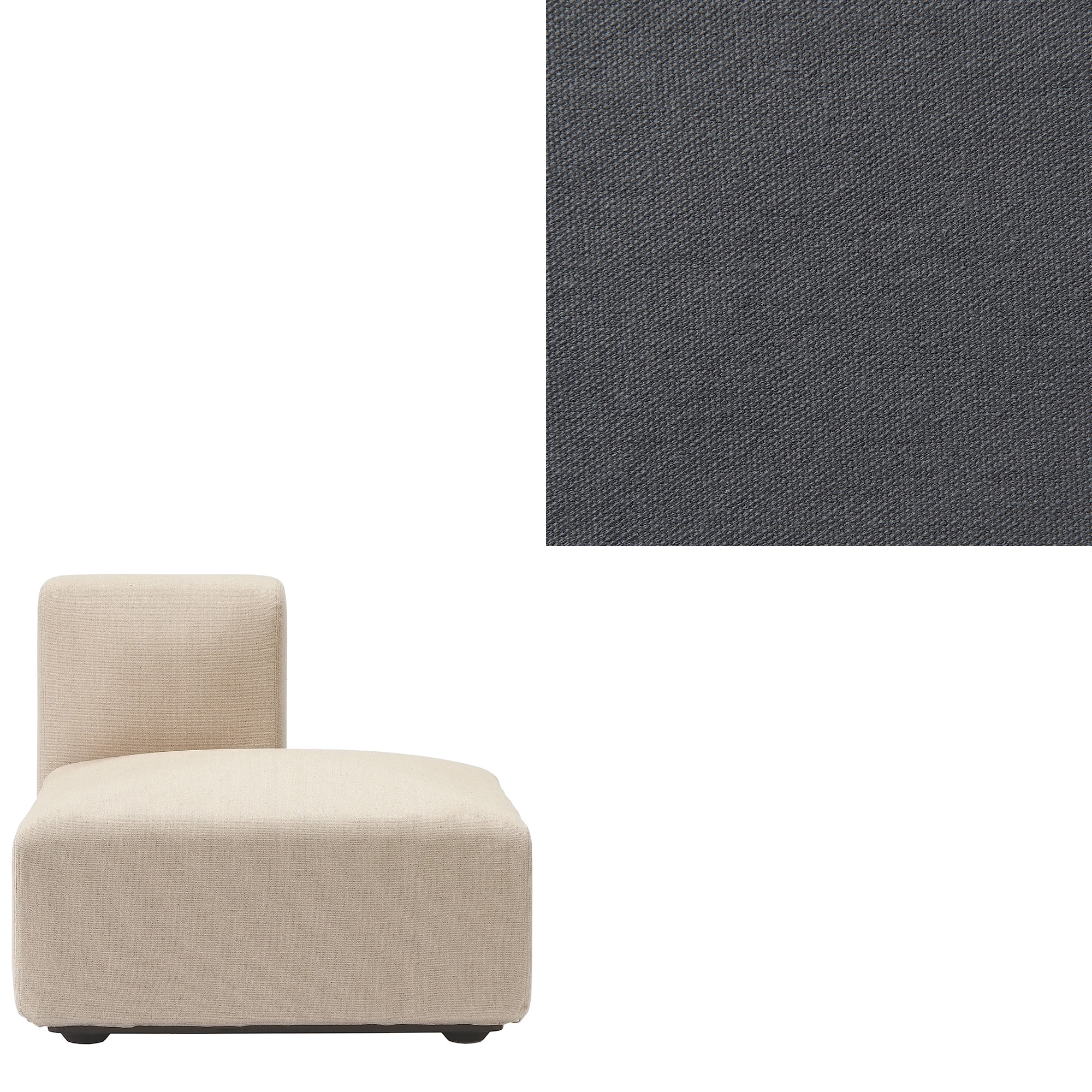 【カバー】洗いざらしの綿帆布ユニットソファ・ハーフバックレスト・大用カバー／生成