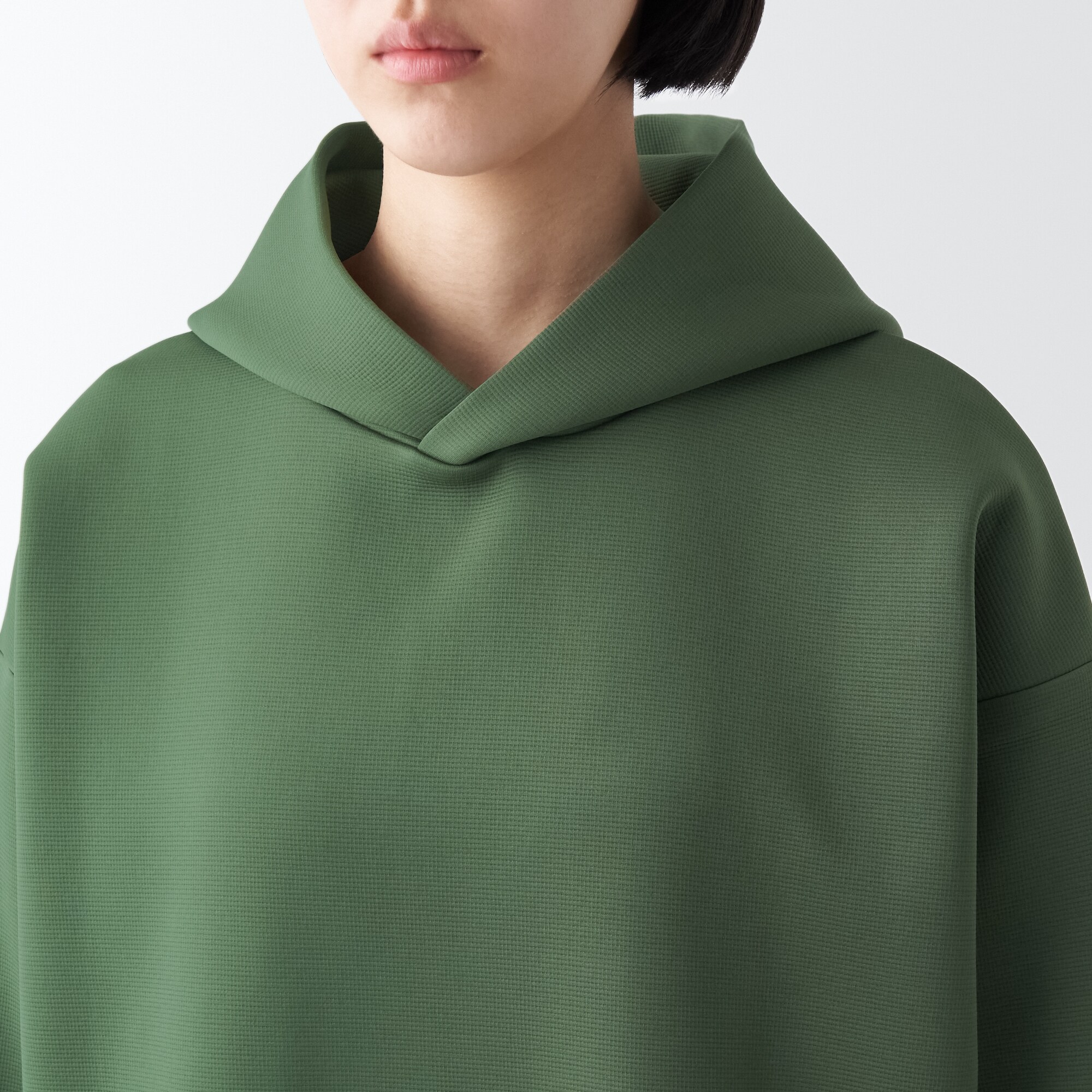 二重編みスウェットプルパーカー