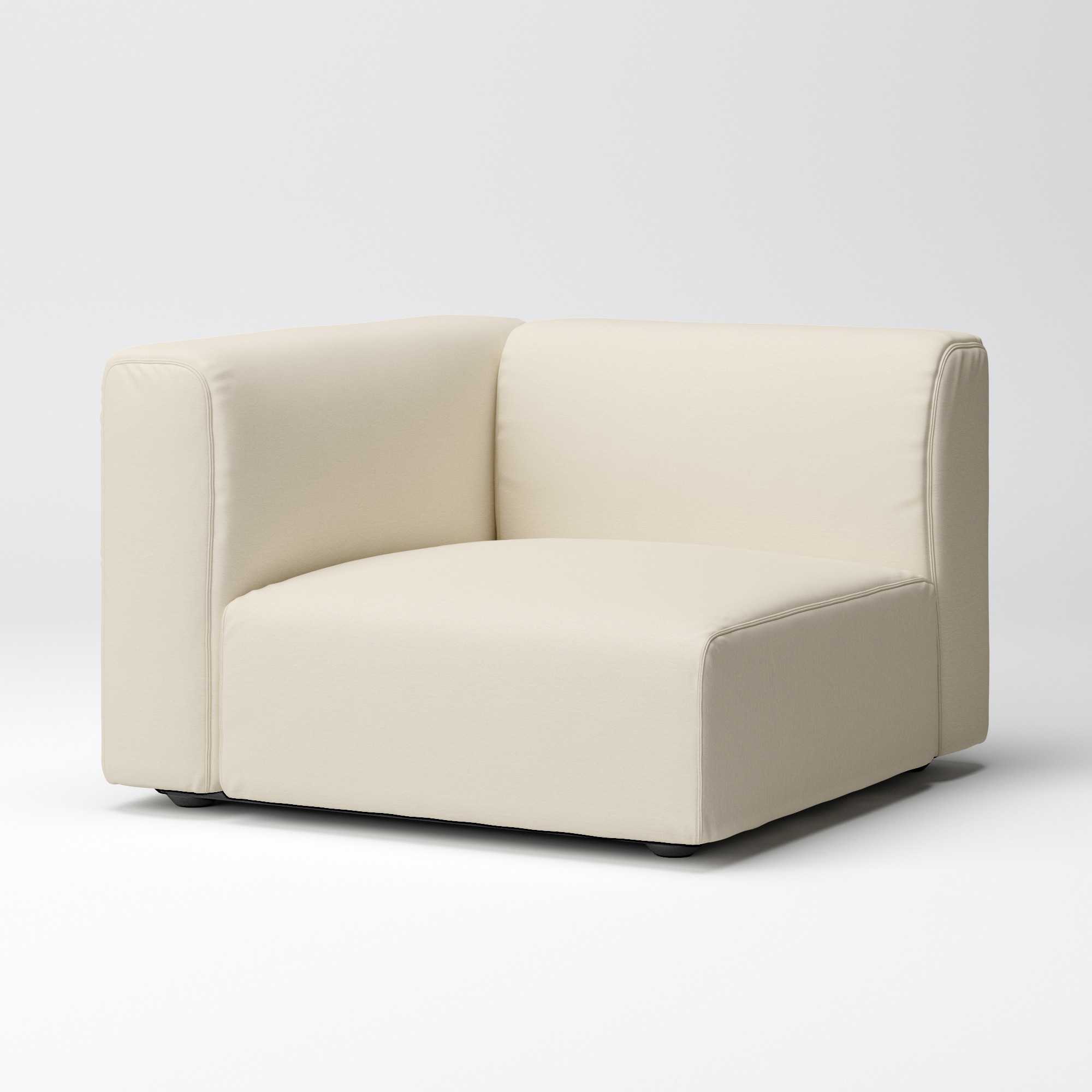 【カバー】洗いざらしの綿帆布ユニットソファアーム付・大・幅９８ｃｍ用カバー／生成