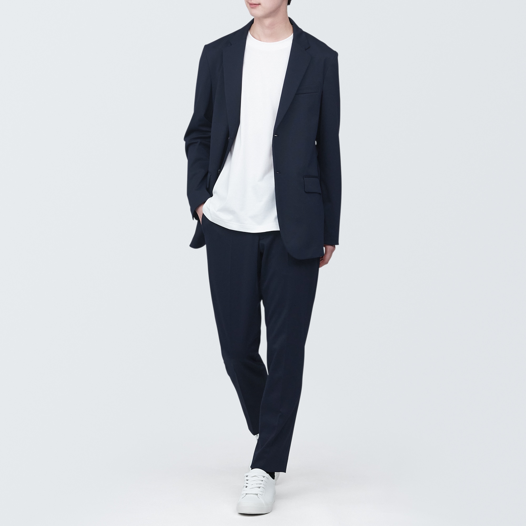 紳士　ストレッチジャージーノータックパンツ