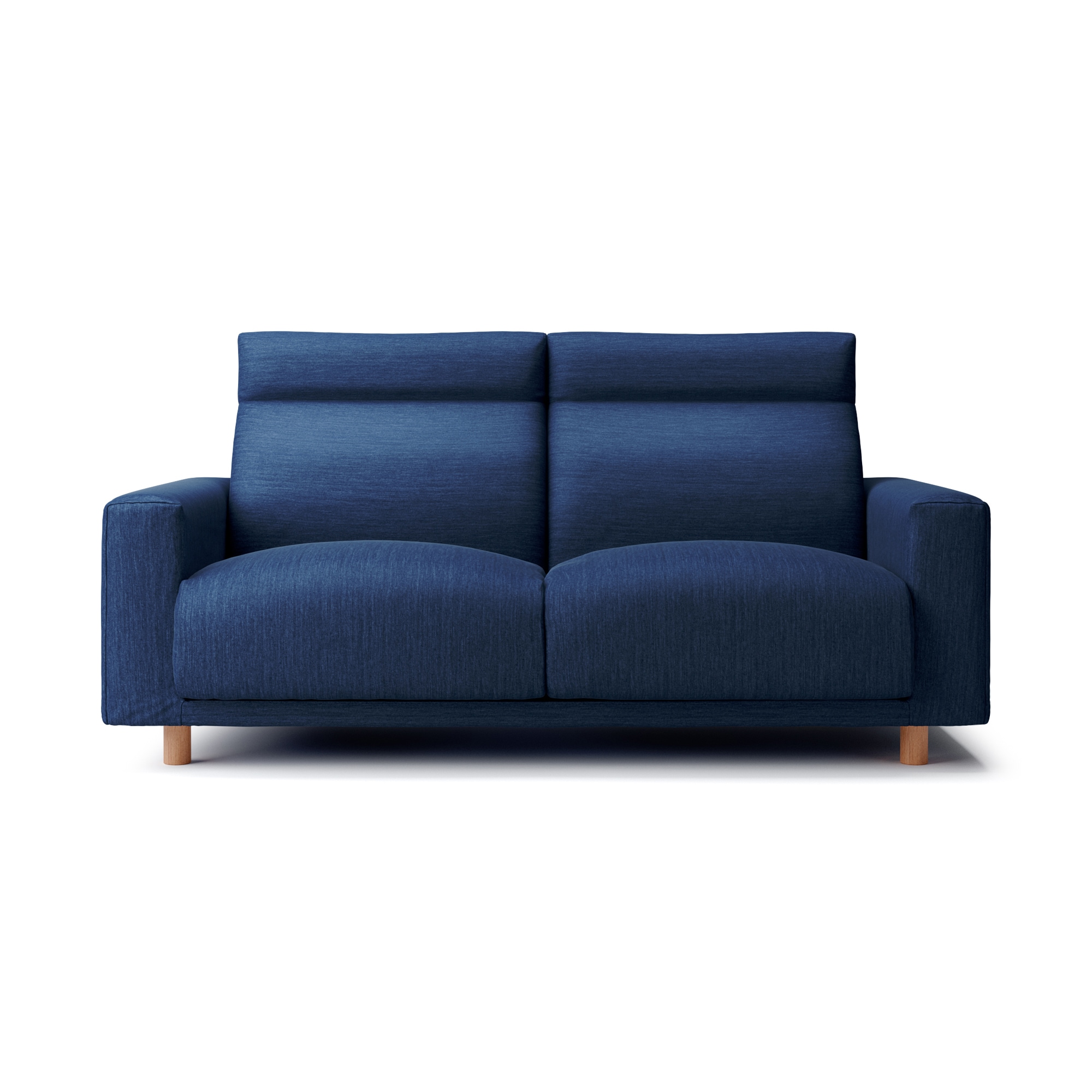 【カバー】綿デニムソファ本体２．５Ｓフェザーポケットコイルハイバックタイプ用カバー／ブルー