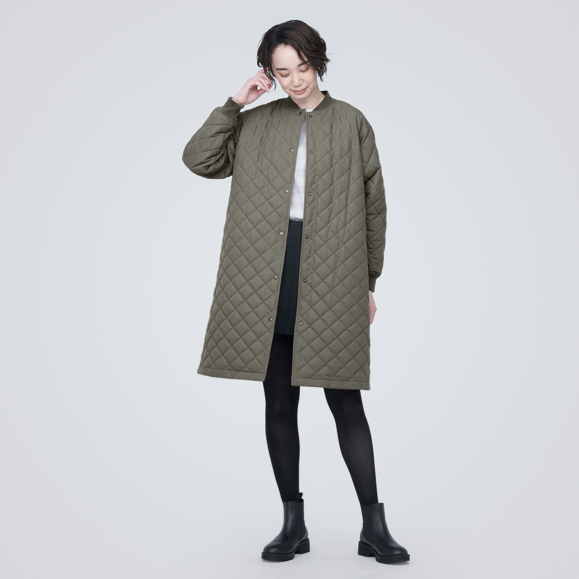 洗える　キルティングコート