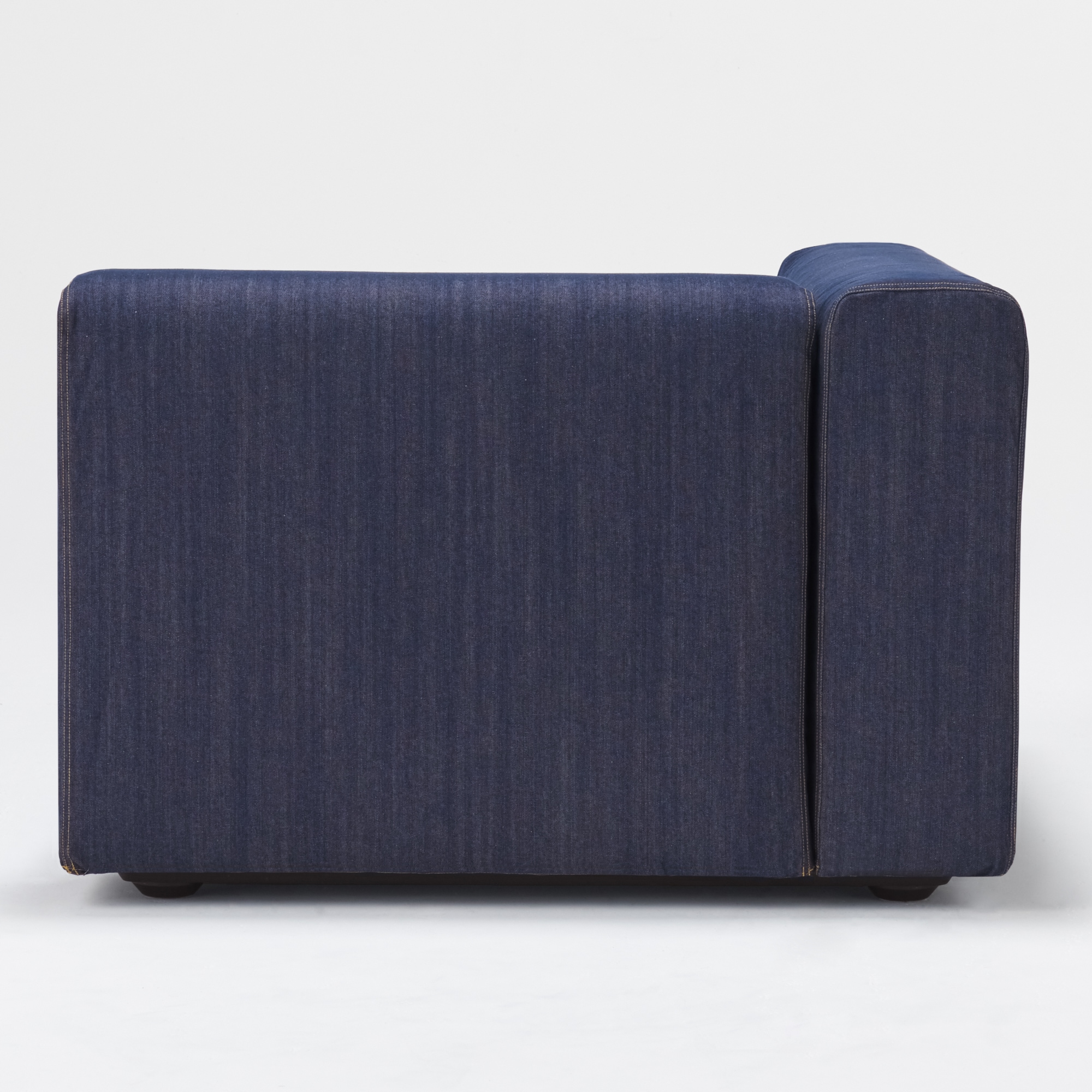 【カバー】綿デニムユニットソファアーム付・大・幅９８ｃｍ用カバー／ブルー