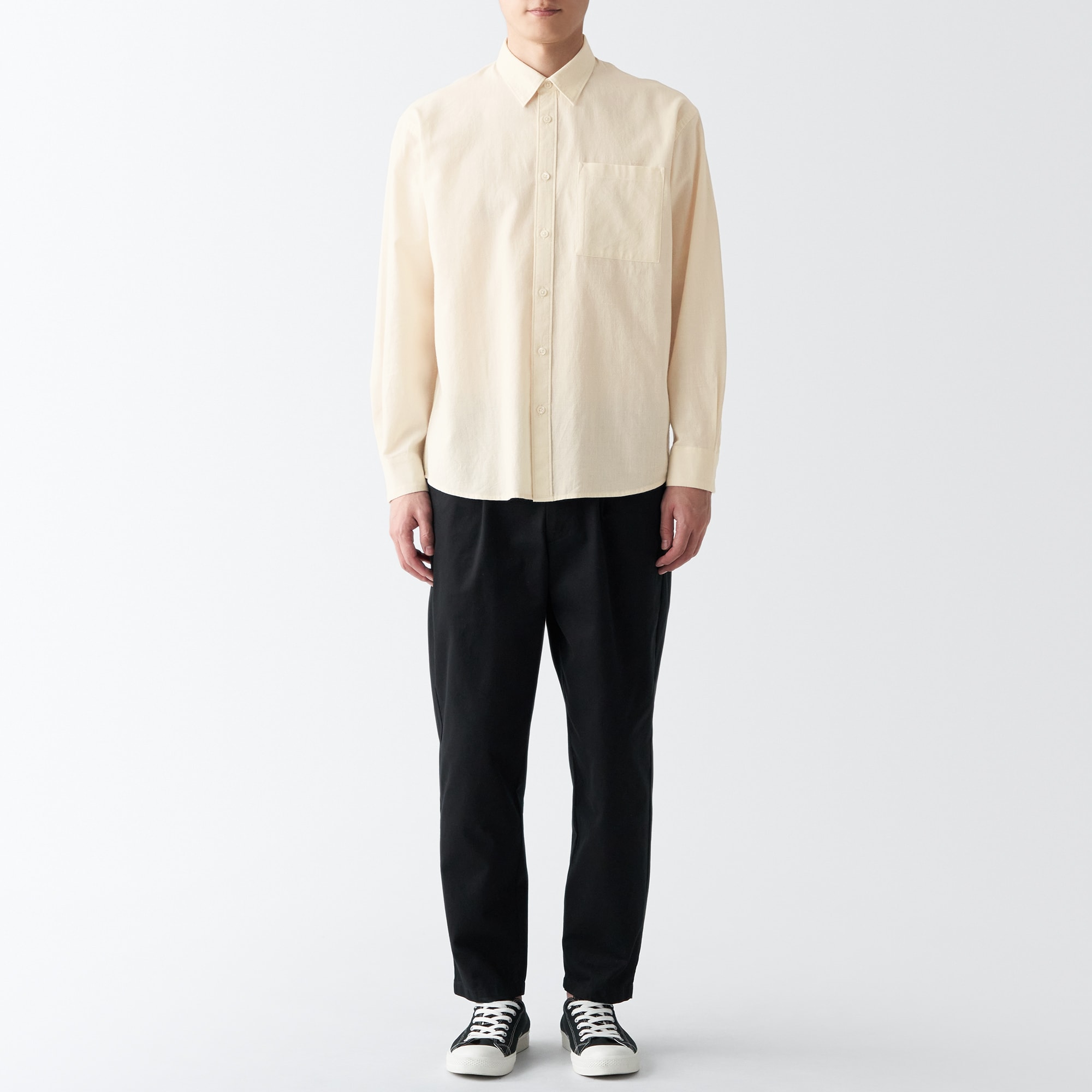 インドの手紡ぎ手織りシャツ（紳士）