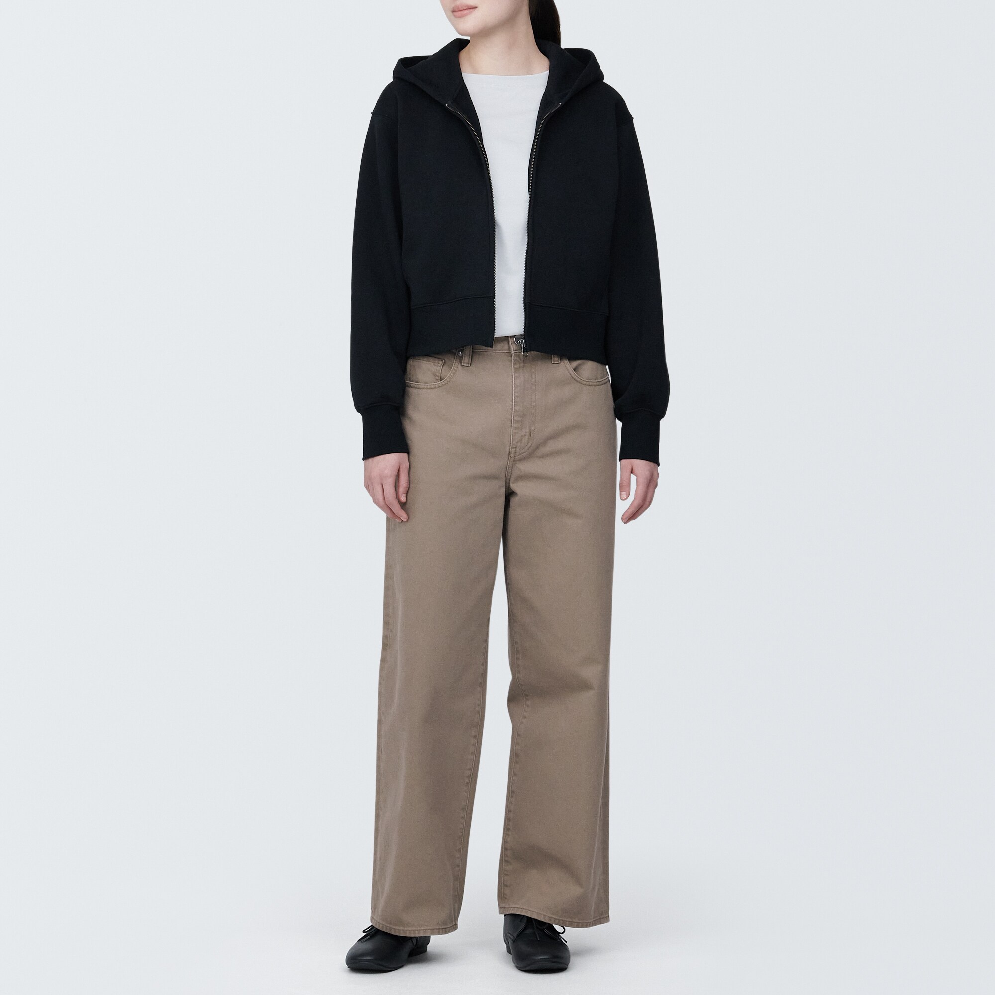 婦人　デニムワイドバギーパンツ（股下７２ｃｍ）