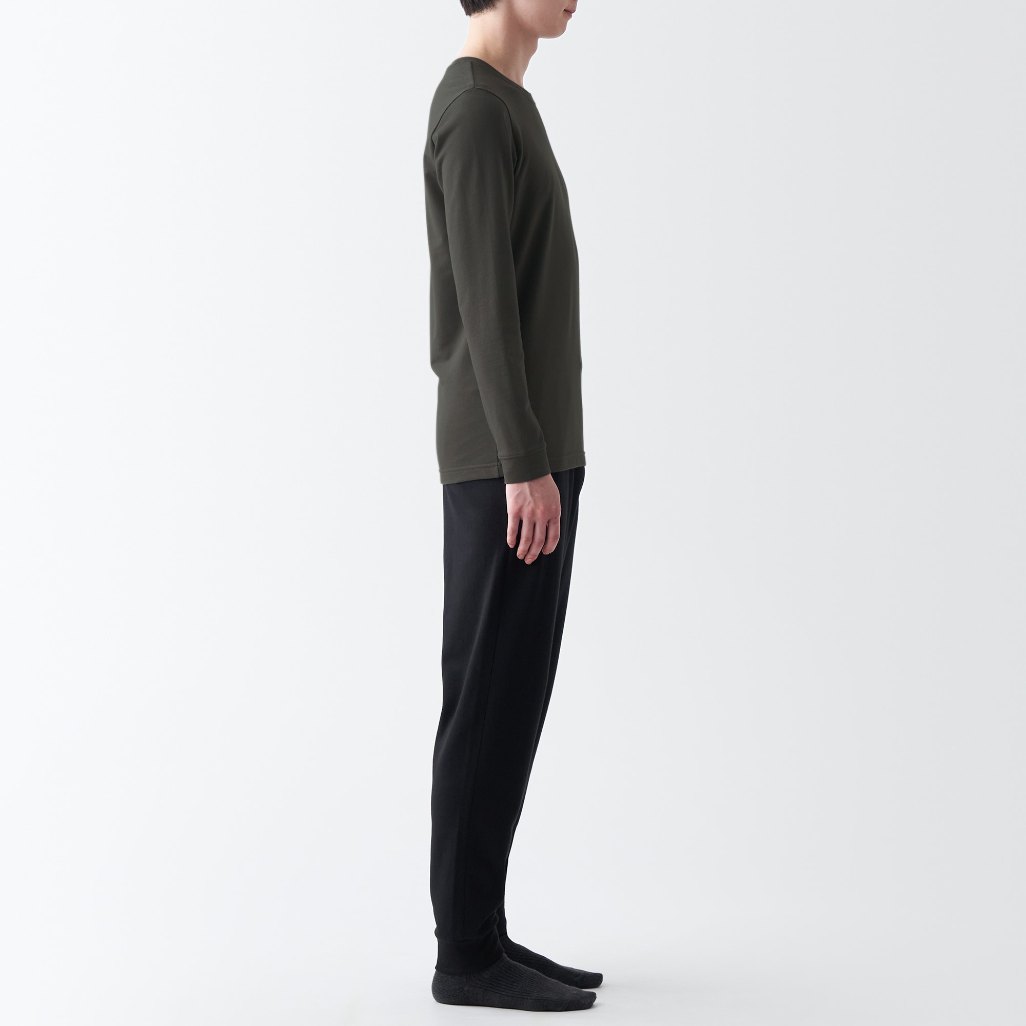 あったか綿　厚手　クルーネック長袖Ｔシャツ