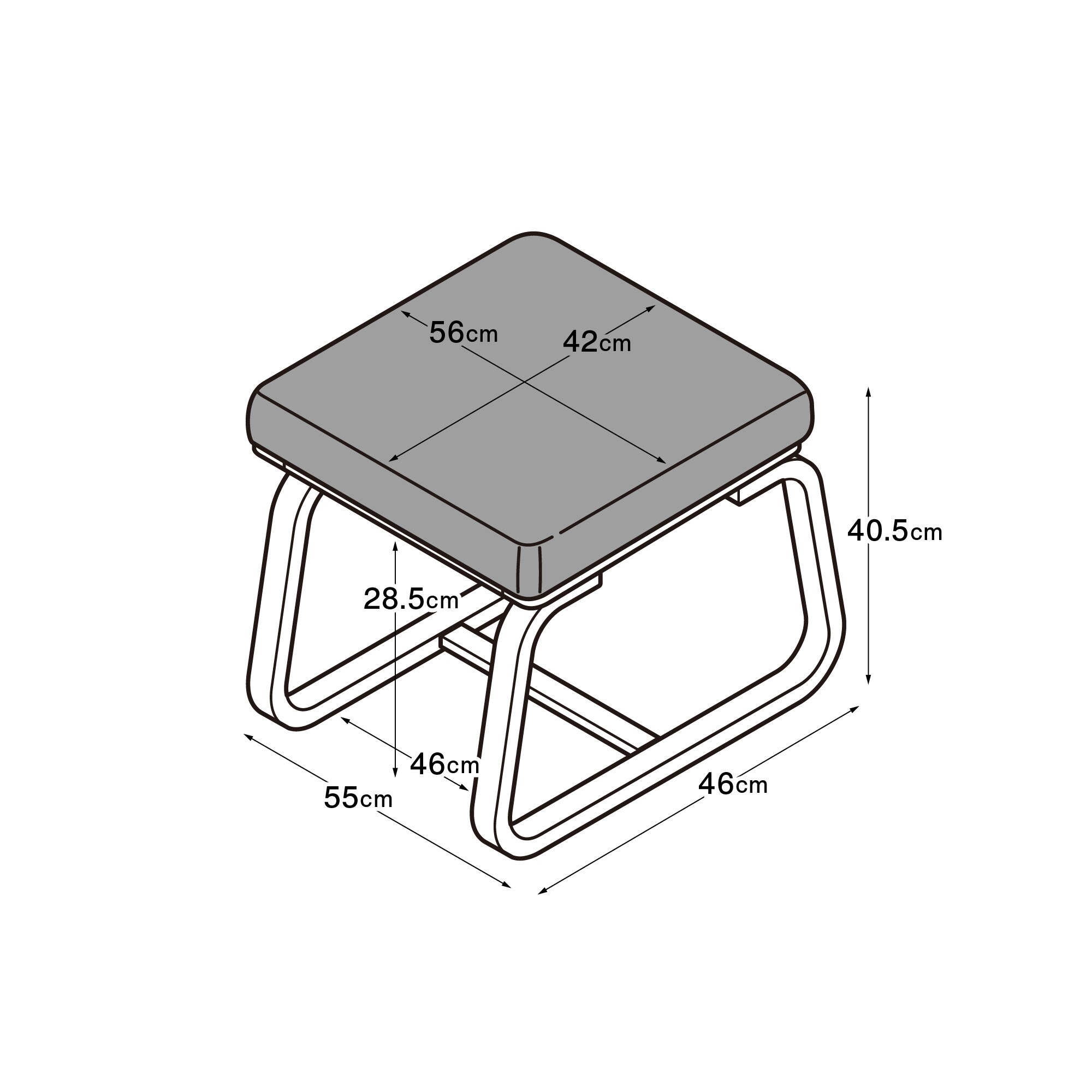 リビングでもダイニングでもつかえるベンチ・２・ウォールナット材（カバー別売り）