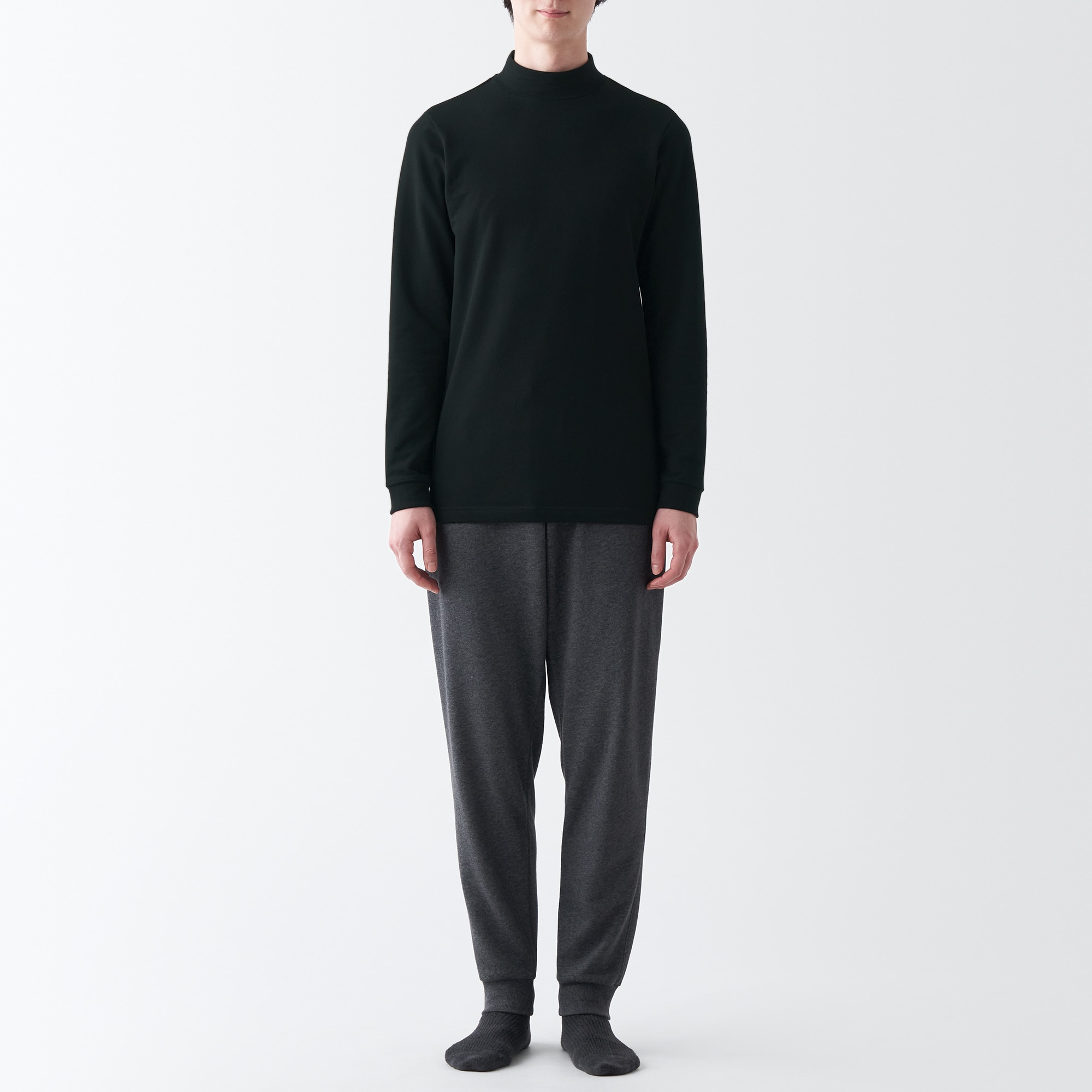 あったか綿　厚手　ハイネック長袖Ｔシャツ