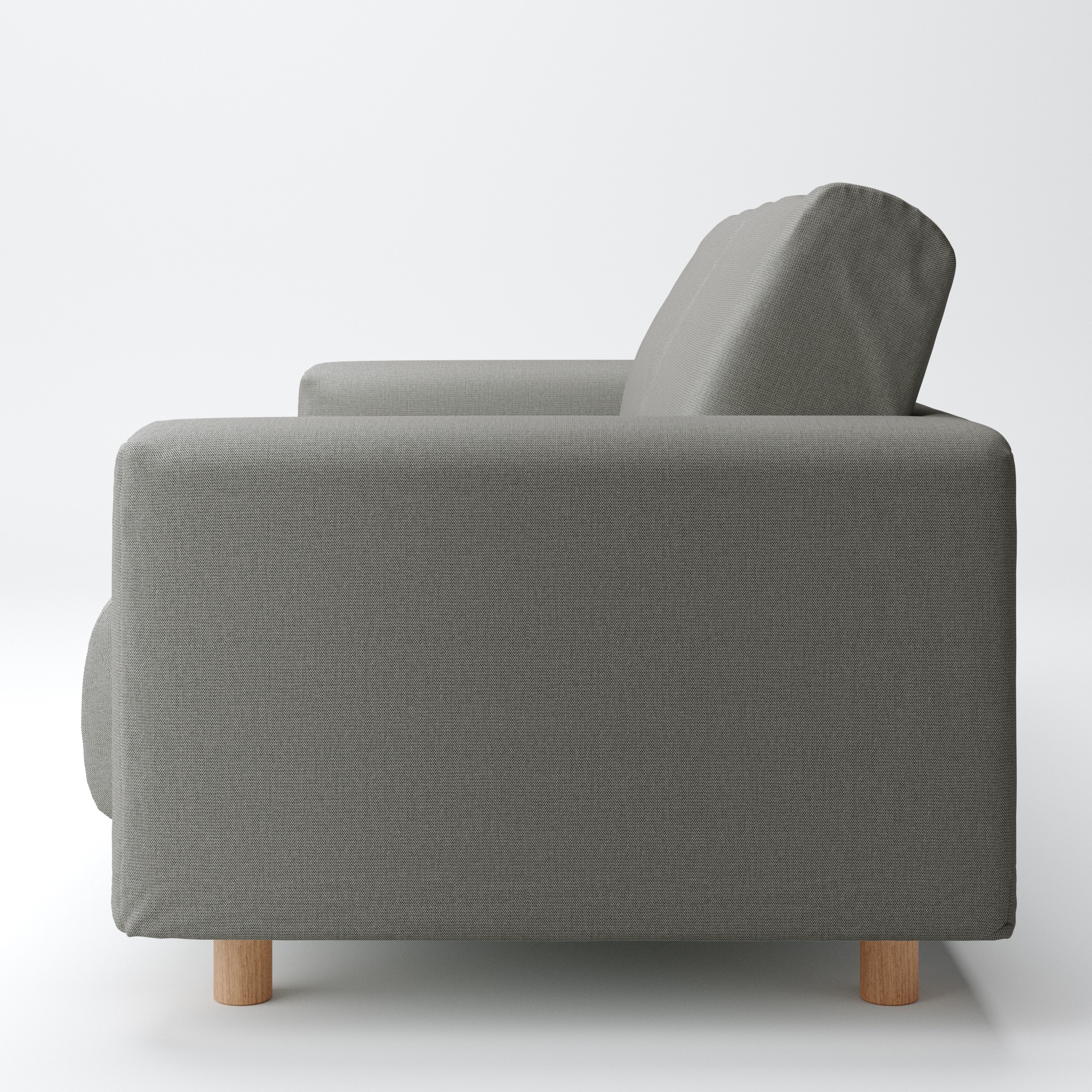 【カバー】綿麻バスケット織ソファ本体２．５シーターウレタンポケットコイル用カバーチャコール