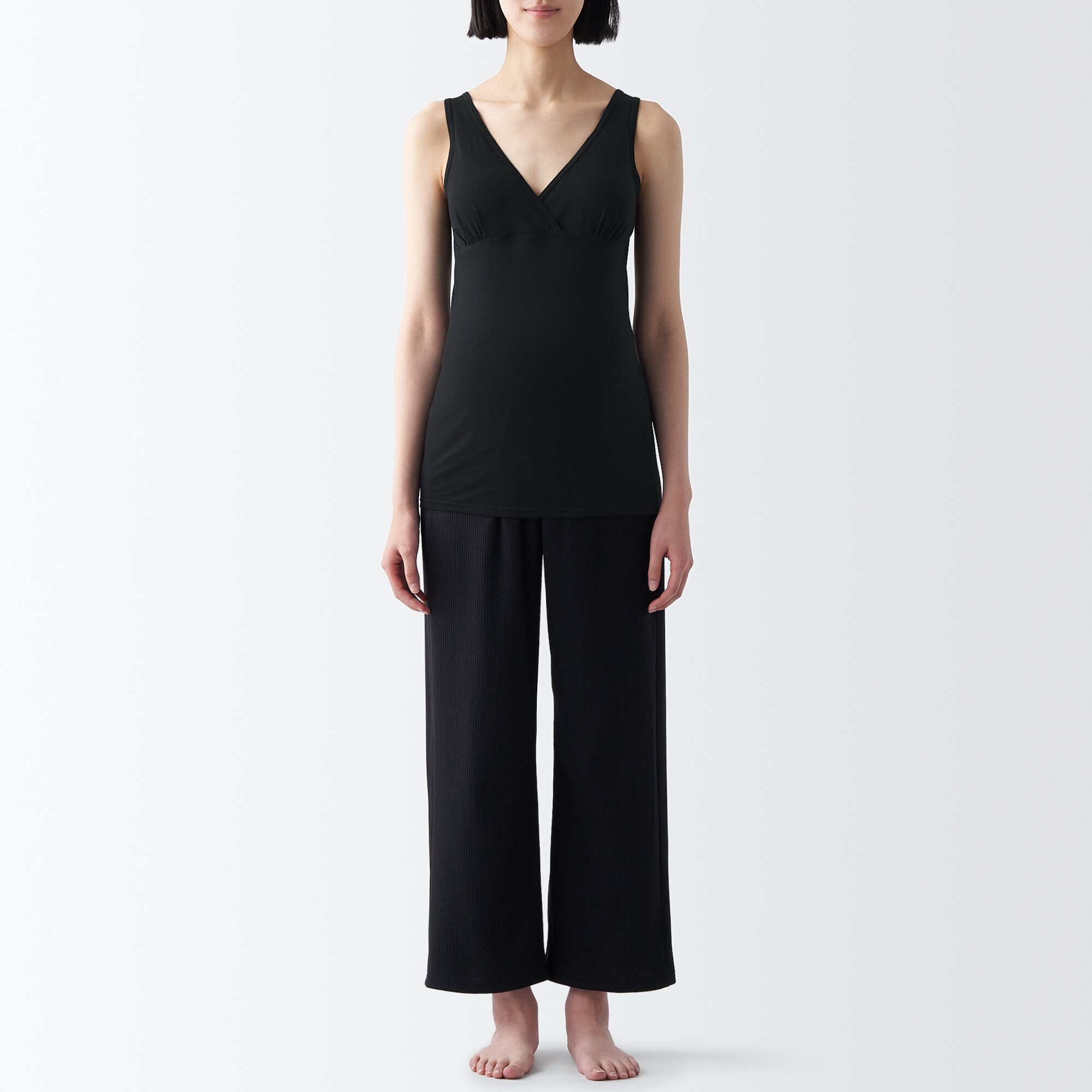 シルク混　授乳に便利なカップ入りタンクトップ（マタニティ）