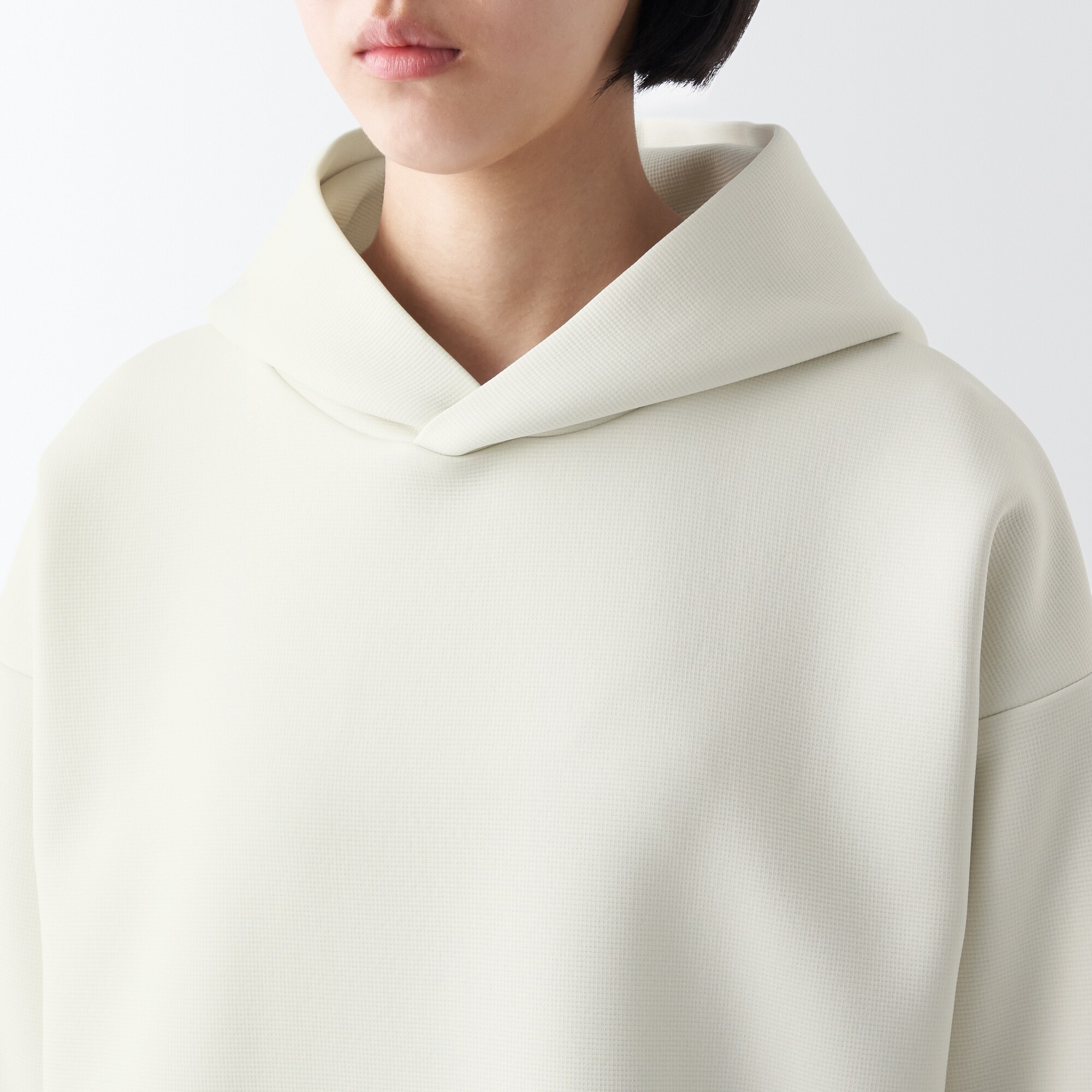 二重編みスウェットプルパーカー