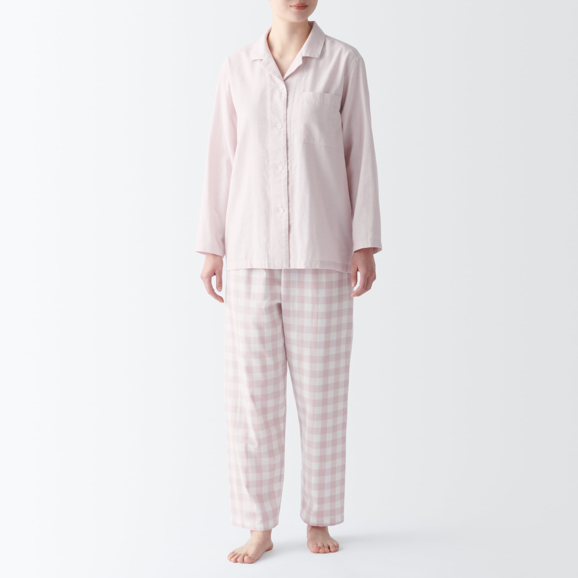 婦人　脇に縫い目のない　二重ガーゼパジャマ