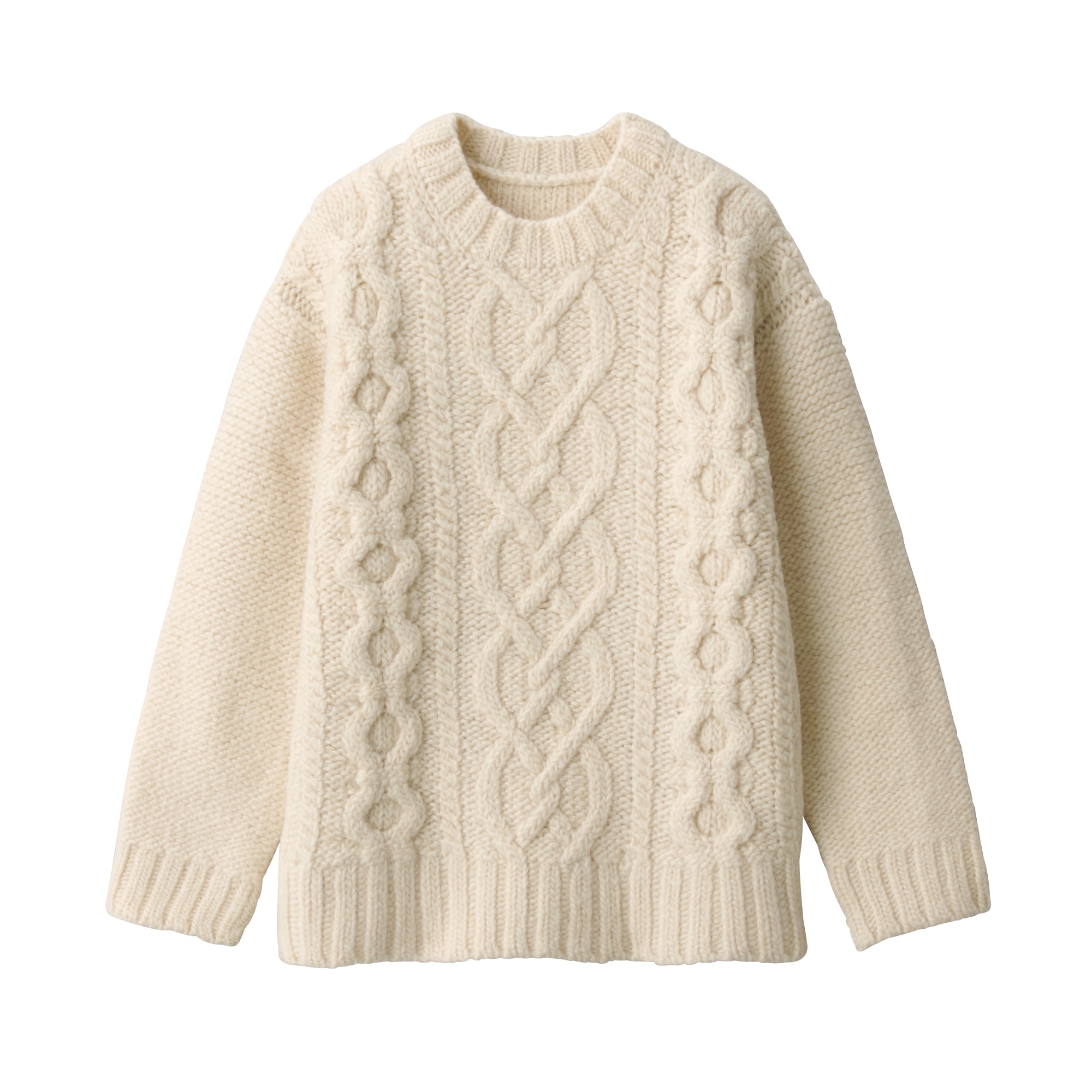 手編みニットアラン柄セーター