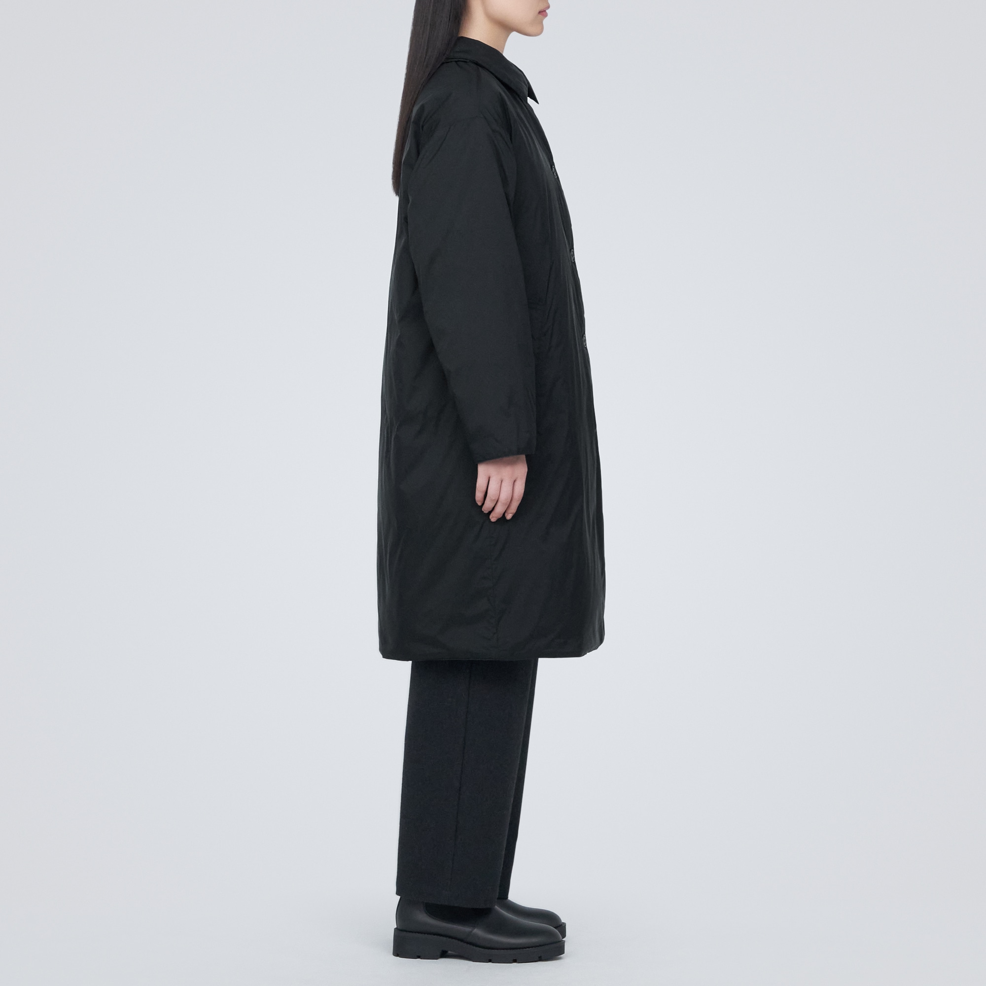 軽量ダウンステンカラーコート（帯電防止裏地）