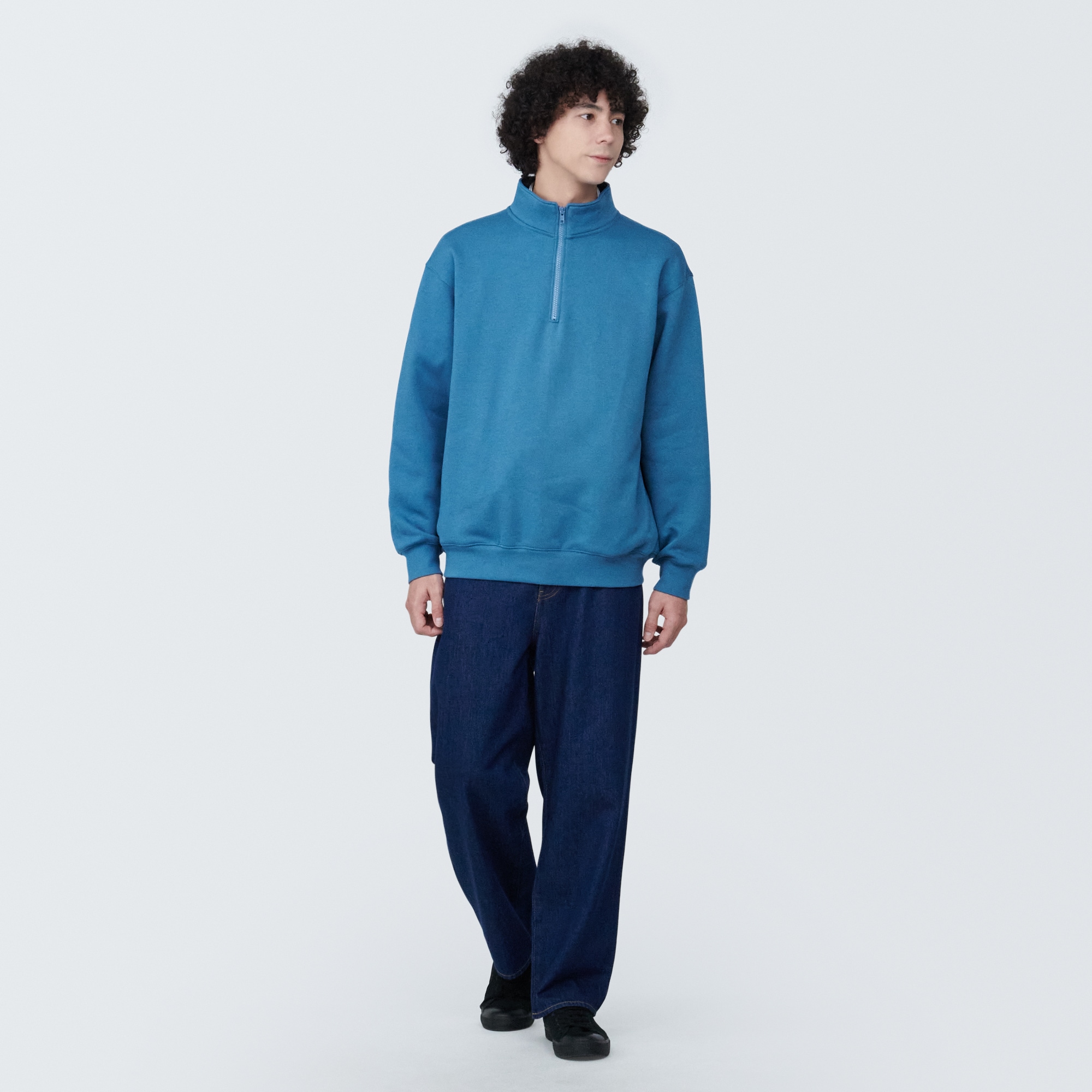 紳士　ハーフジップスウェットシャツ