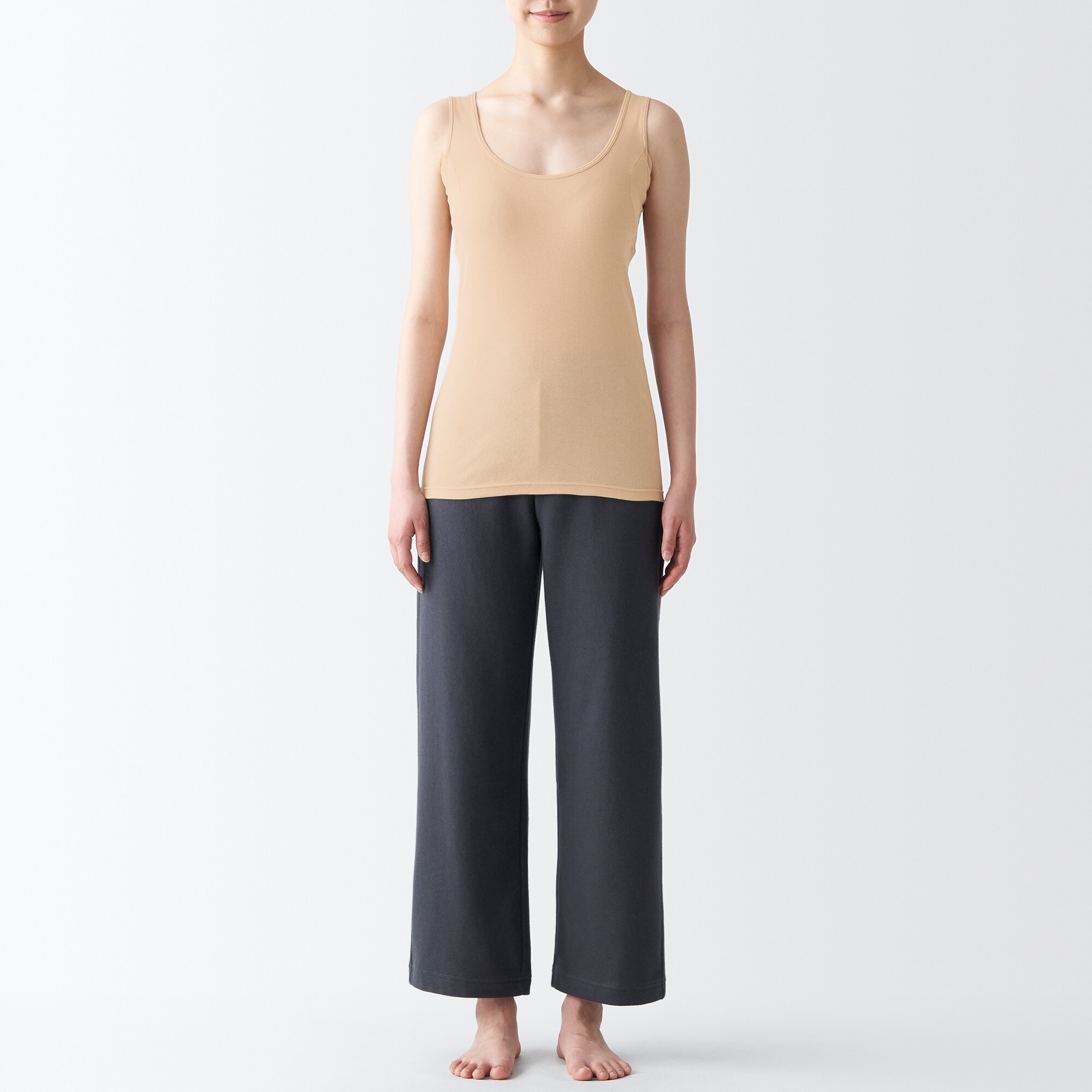 さらっと綿　汗取りパッド付きタンクトップ