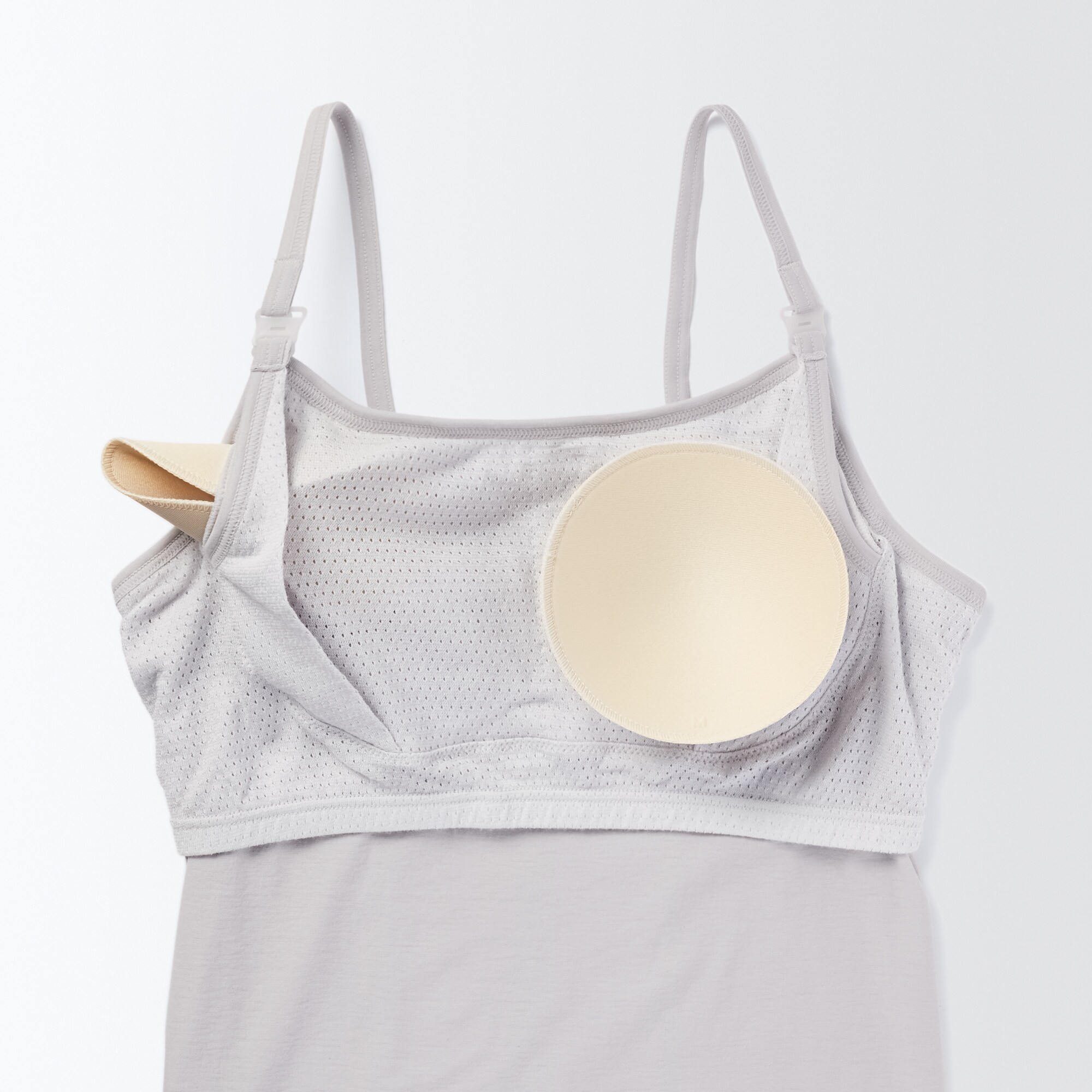 シルク混　授乳に便利なカップ入りキャミソール（マタニティ）