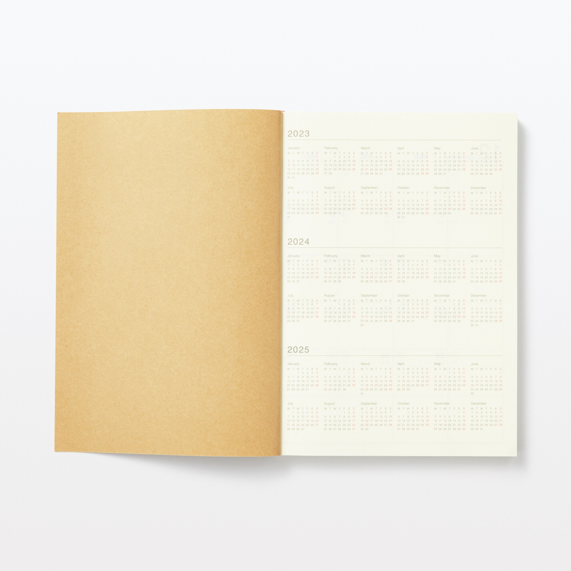 【文庫本サイズ】月曜始まり文庫本スケジュール帳・２０２３年１２月始まり　マンスリー・ウィークリ―