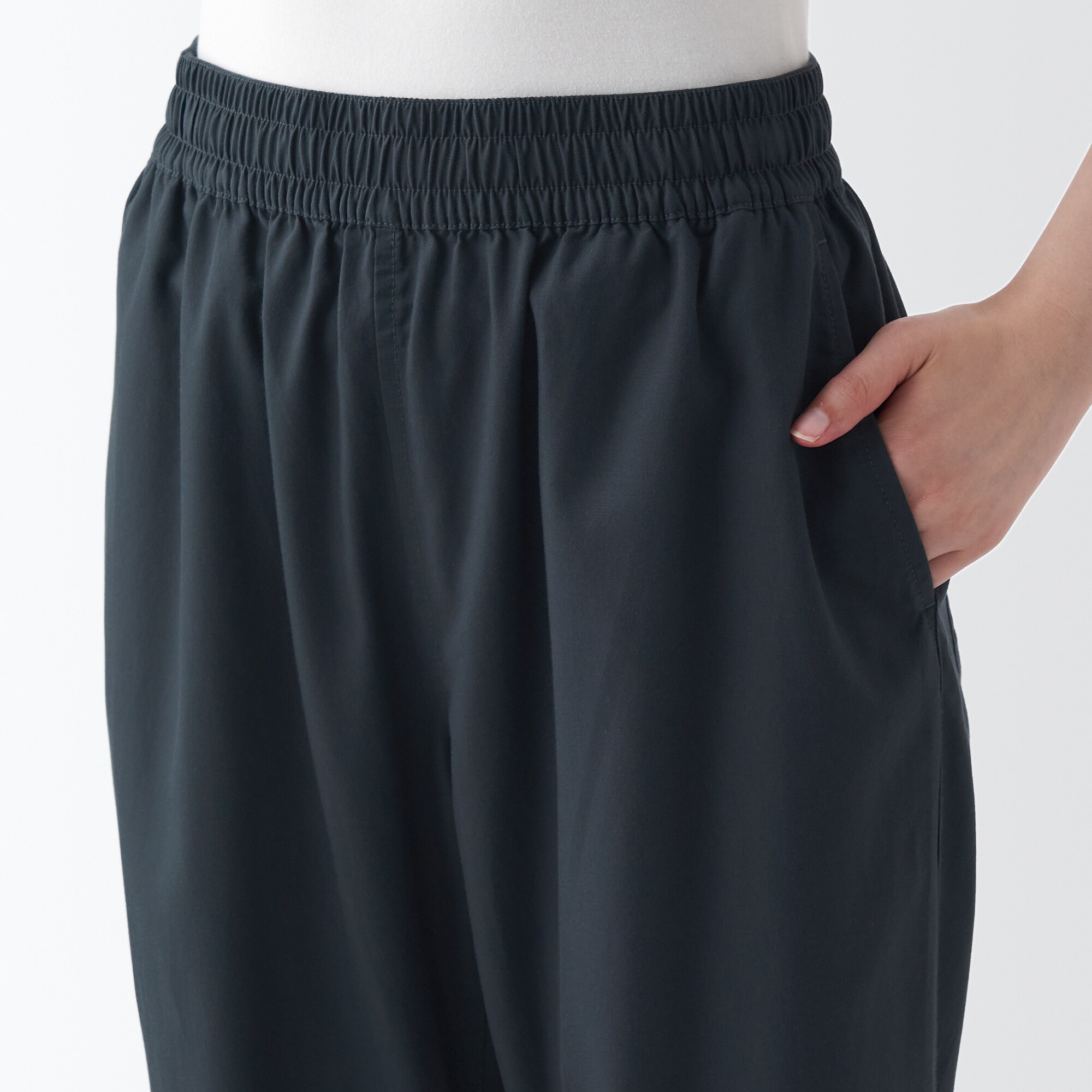 洗いざらしリヨセル混イージーパンツ