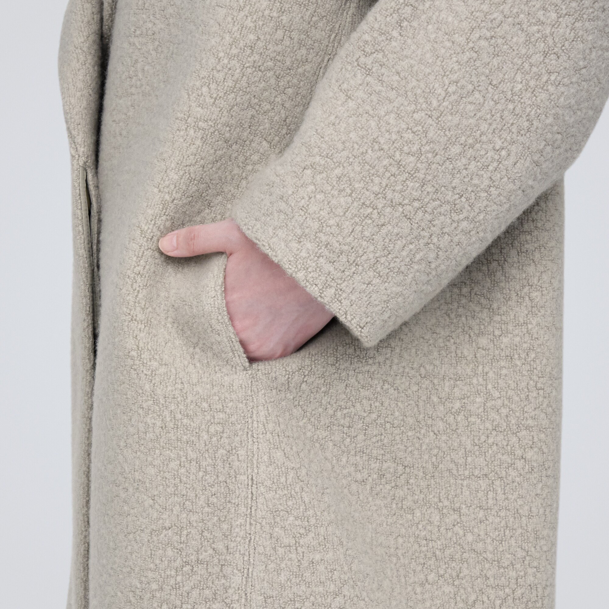 再生ウール混ボアコート（婦人）