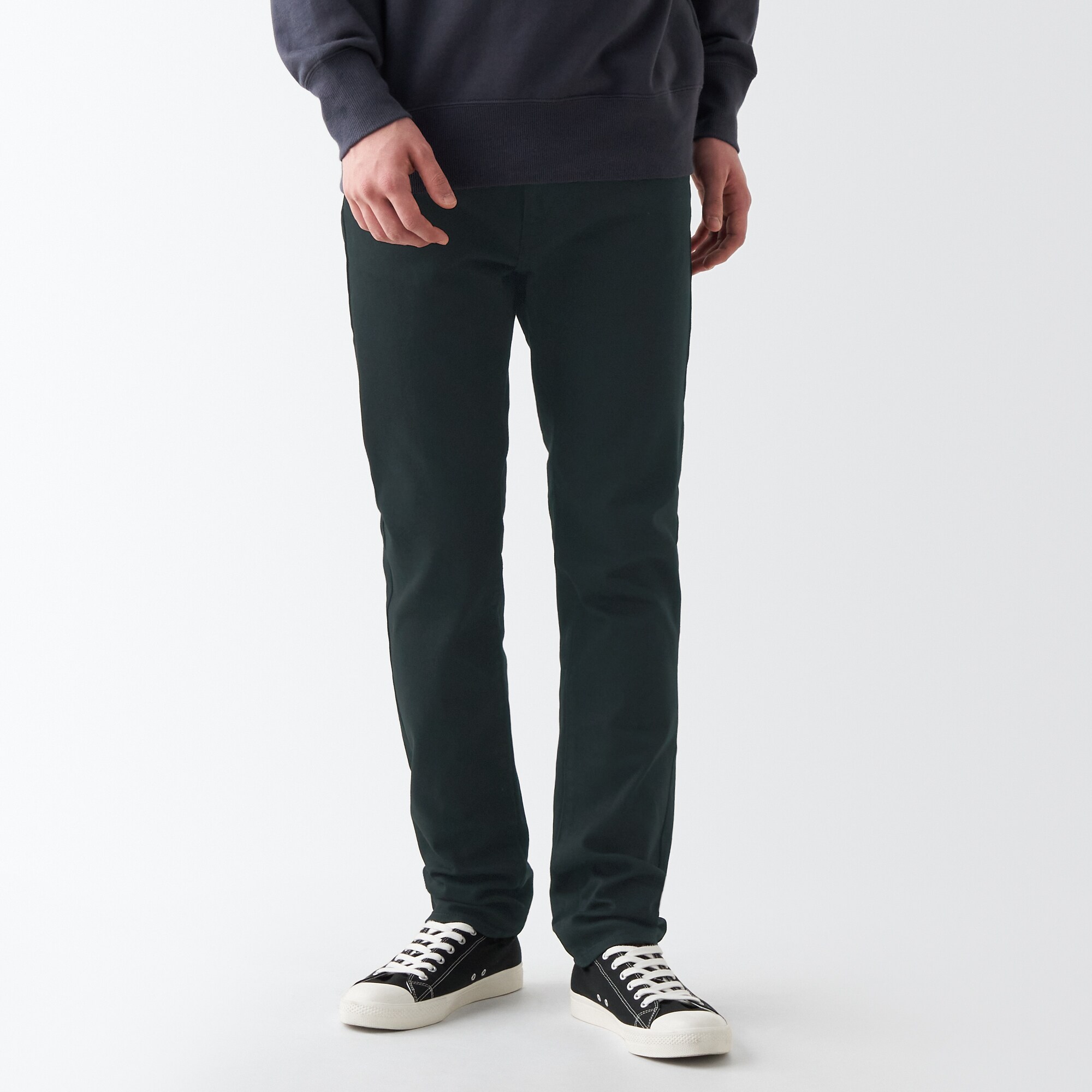 【スリム】ストレッチデニム　スリムパンツ（股下８２ｃｍ）チャコールグレー