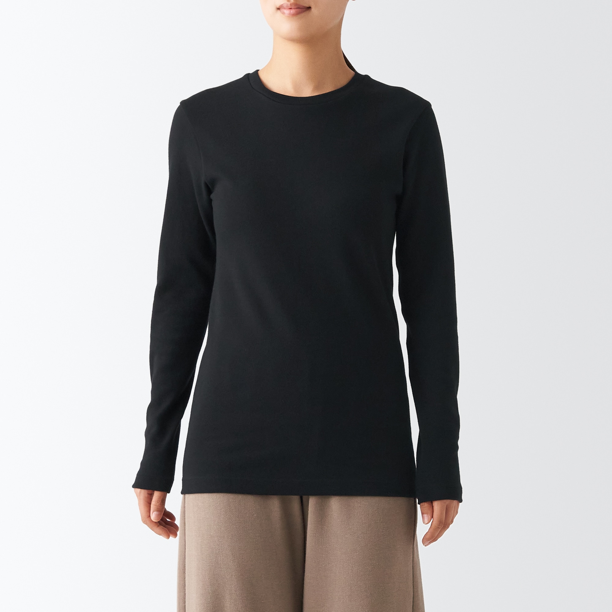 あったか綿　ウール　長袖Ｔシャツ