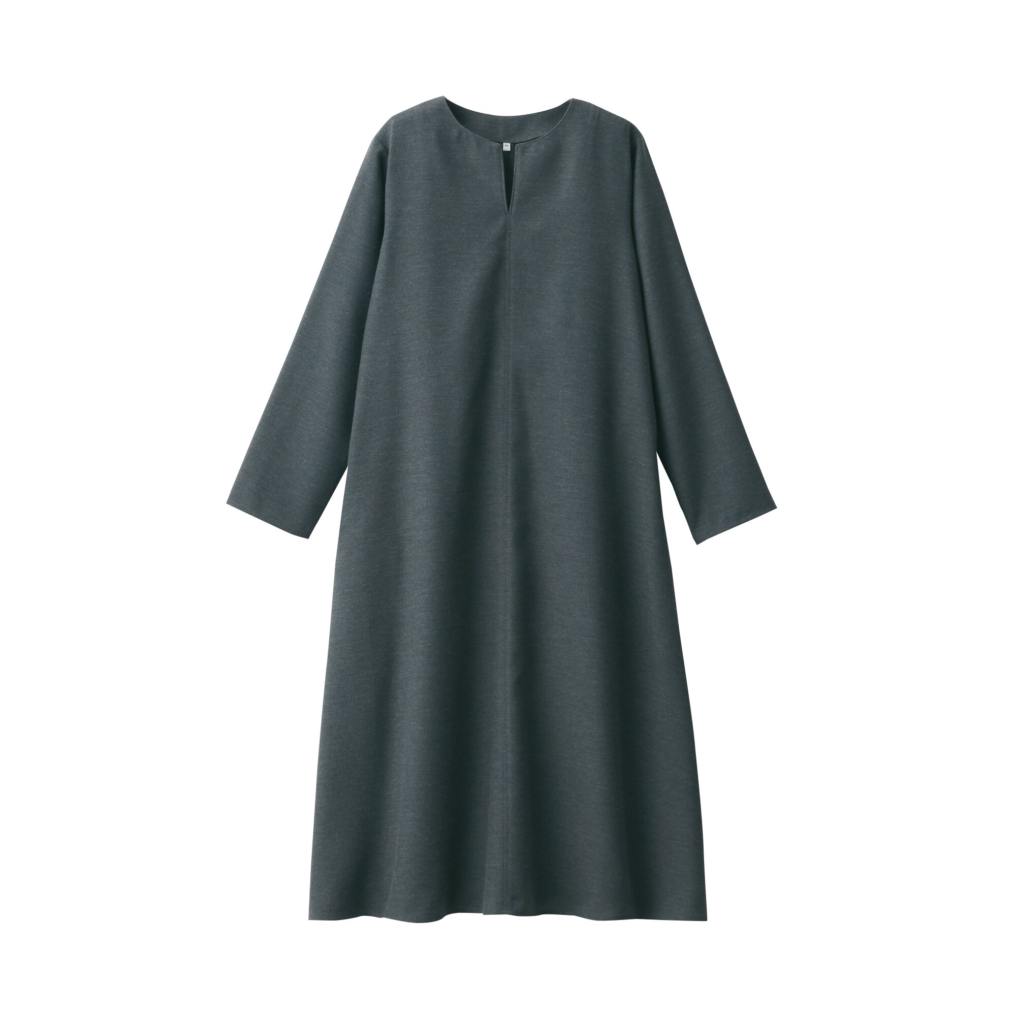 起毛キーネック長袖ワンピース